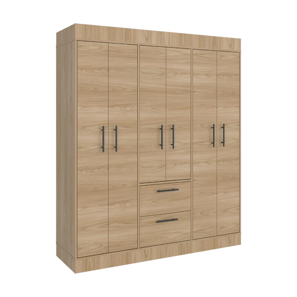 Closet Aura, Fresno Europeo y Wengue, con 6 puertas y dos cajones