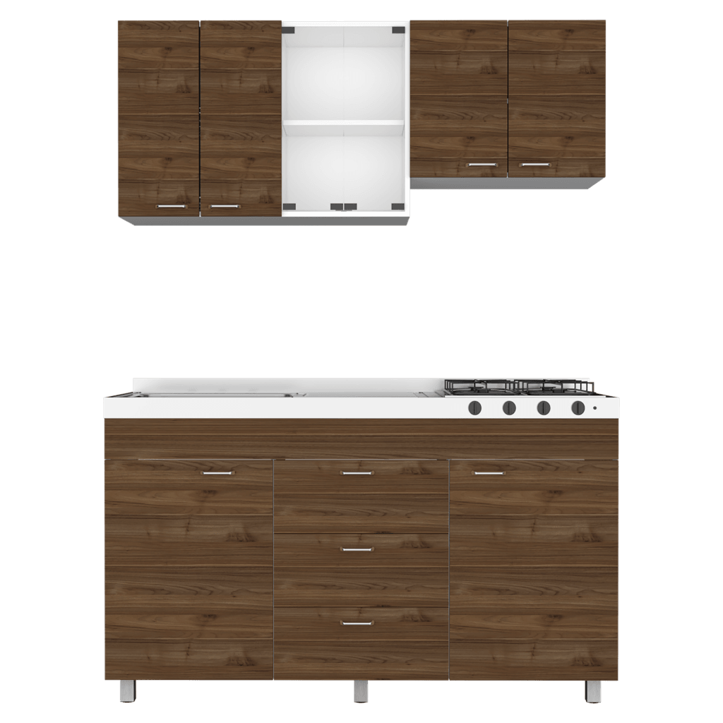 COCINA INTEGRAL LAUREL, CASTAÑO Y BLANCO, NO INCLUYE MESÓN