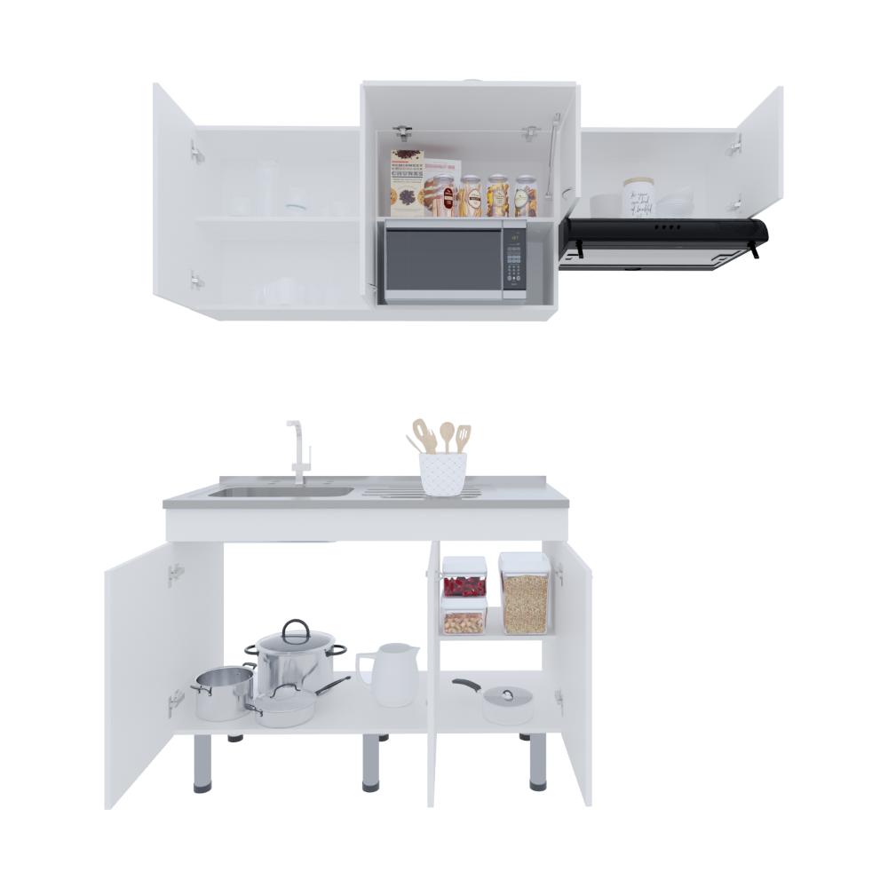 COCINA INTEGRAL OCEANA, KRONOS BLANCO, INCLUYE MESON 118 CM ZF