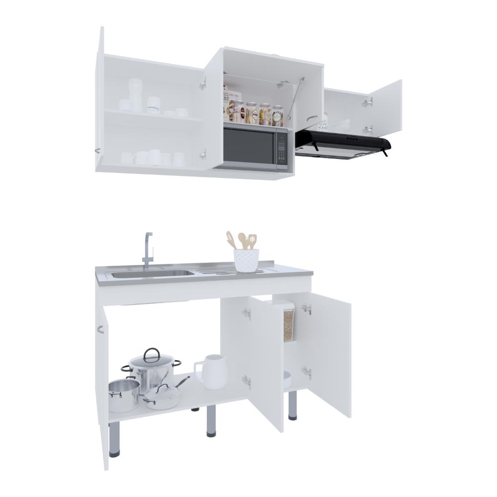 COCINA INTEGRAL OCEANA, KRONOS BLANCO, INCLUYE MESON 118 CM ZF