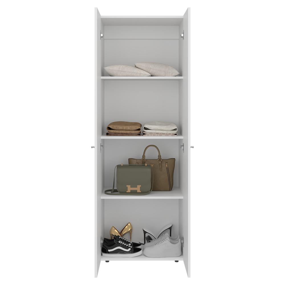 CLOSET BEICO, BLANCO DUQUEZA, CON DOS PUERTAS ABATIBLES Y CUATRO ENTREPAÑOS ZF