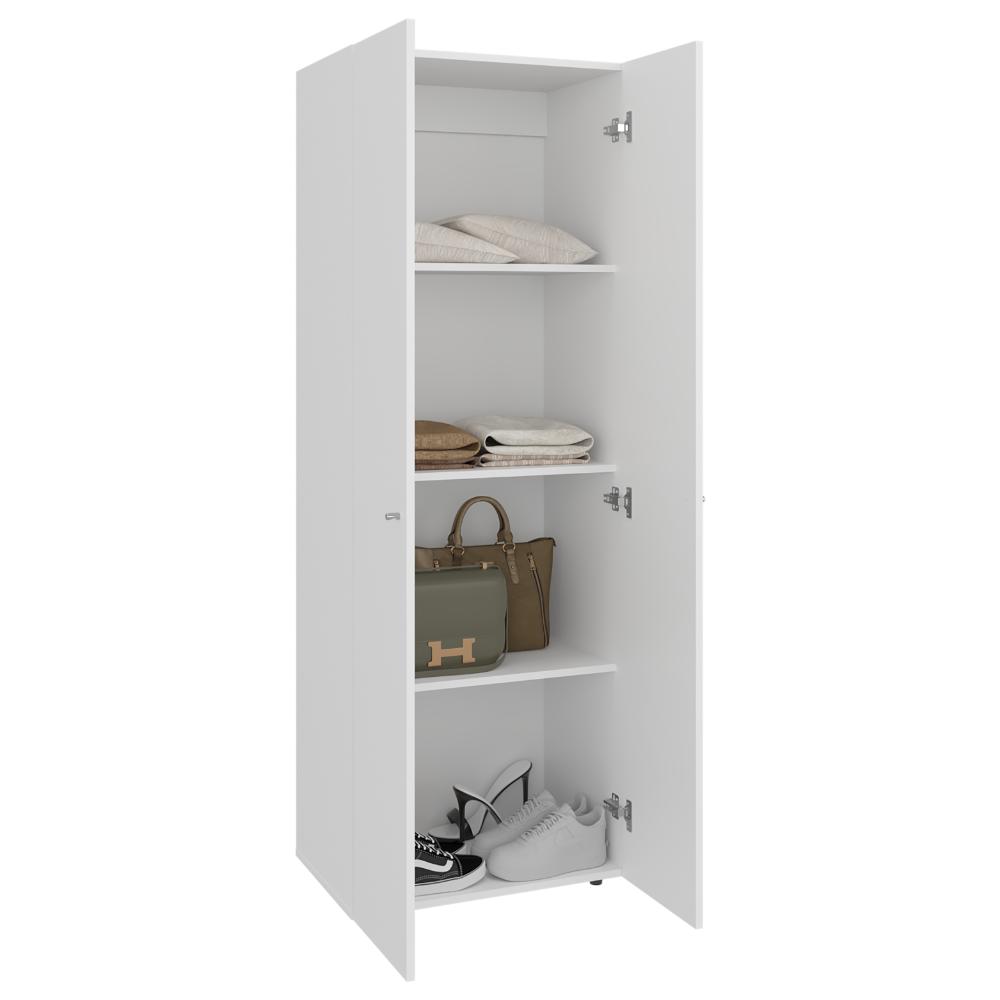 CLOSET BEICO, BLANCO DUQUEZA, CON DOS PUERTAS ABATIBLES Y CUATRO ENTREPAÑOS ZF