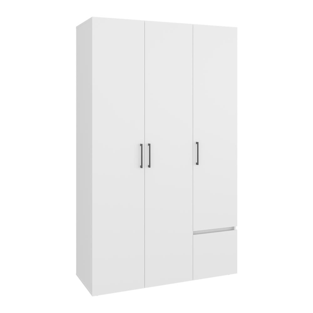 CLOSET KENVIL, BLANCO DUQUEZA, CON UN CAJON Y TRES PUERTAS