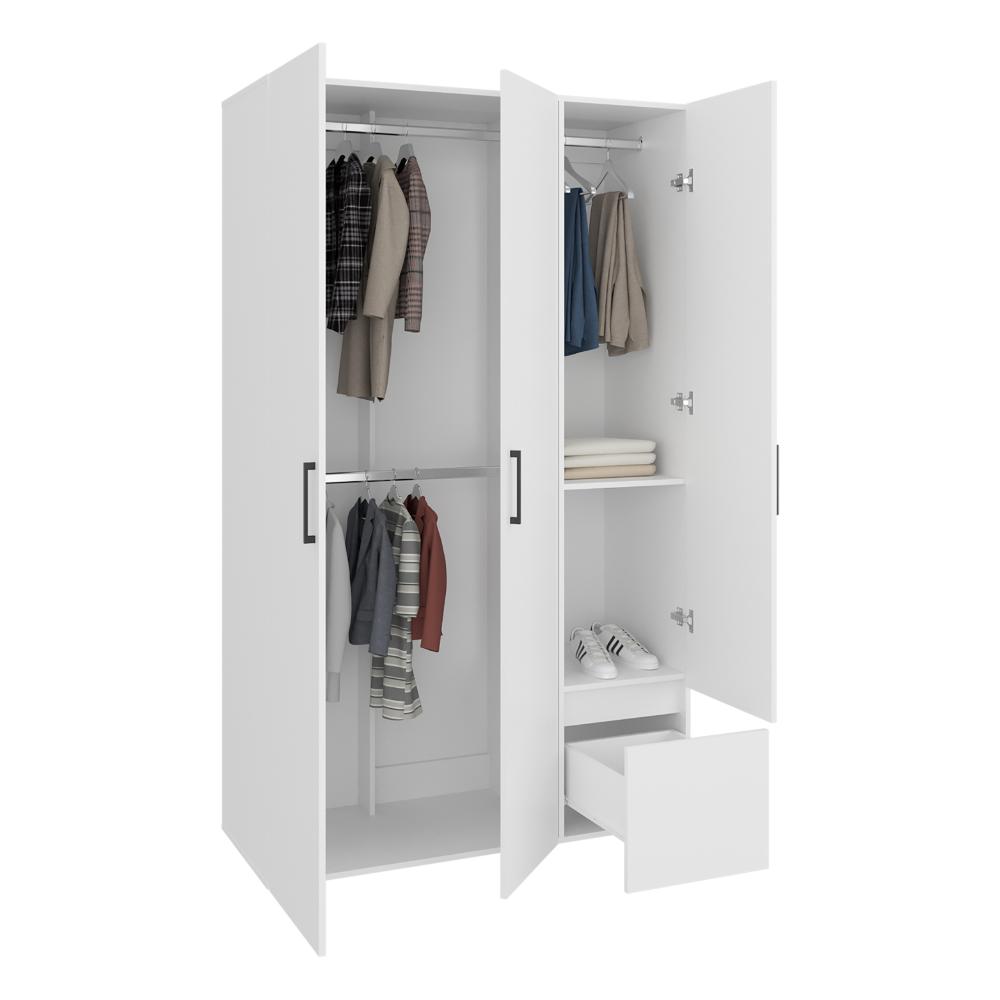 CLOSET KENVIL, BLANCO DUQUEZA, CON UN CAJON Y TRES PUERTAS