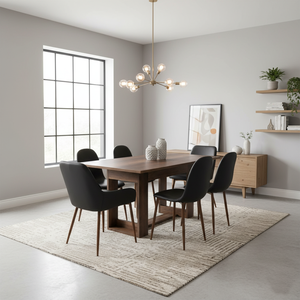 COMBO COMEDOR SONORA, COBRE, WENGUE Y CAFÉ CLARO, INCLUYE COMEDOR Y 6 SILLAS