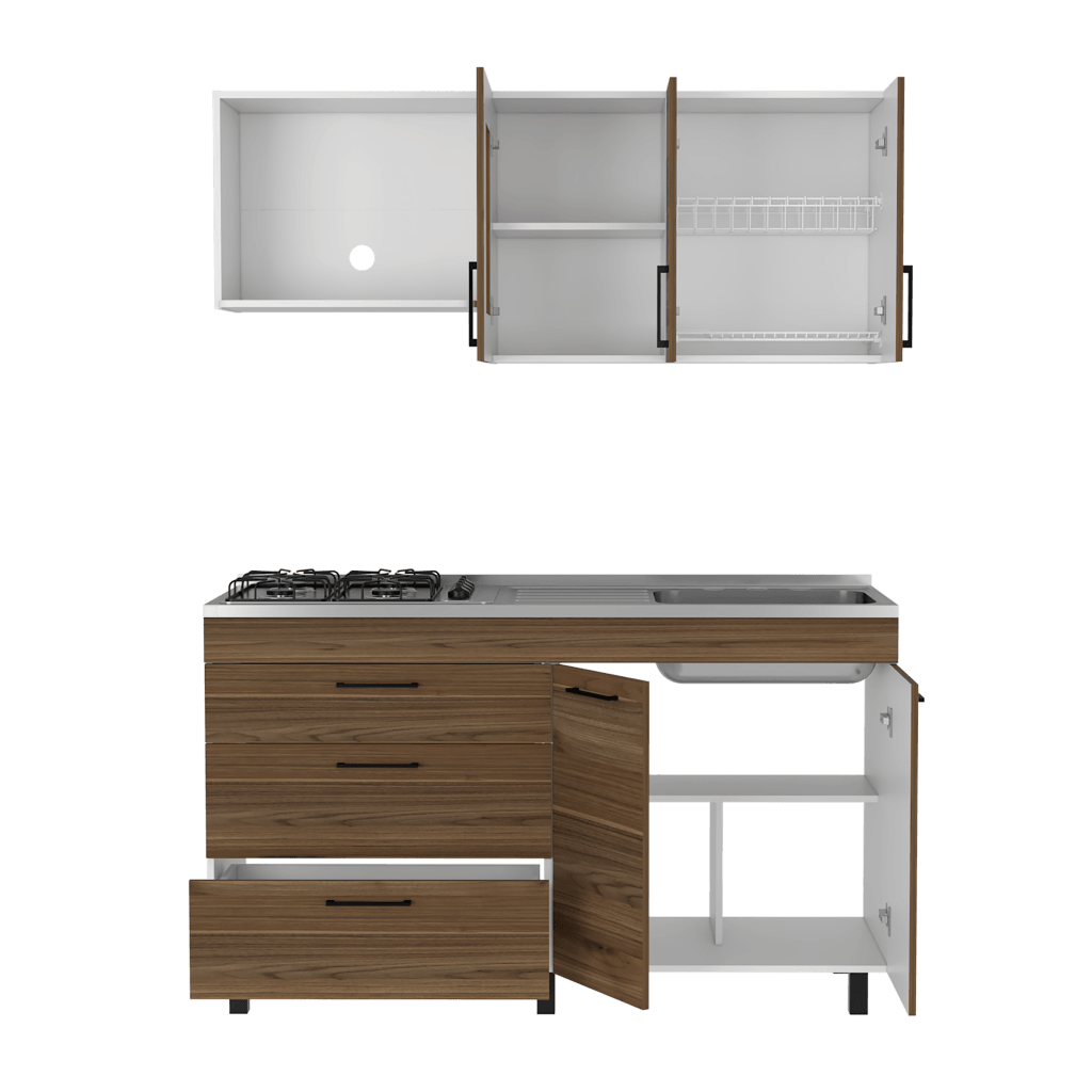 COCINA INTEGRAL FARICHI, CASTAÑO Y BLANCO, INCLUYE MESÓN DERECHO