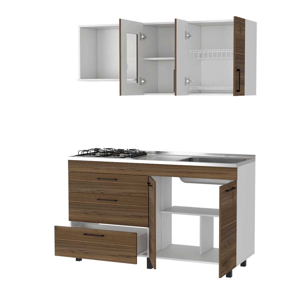 COCINA INTEGRAL FARICHI, CASTAÑO Y BLANCO, INCLUYE MESÓN DERECHO