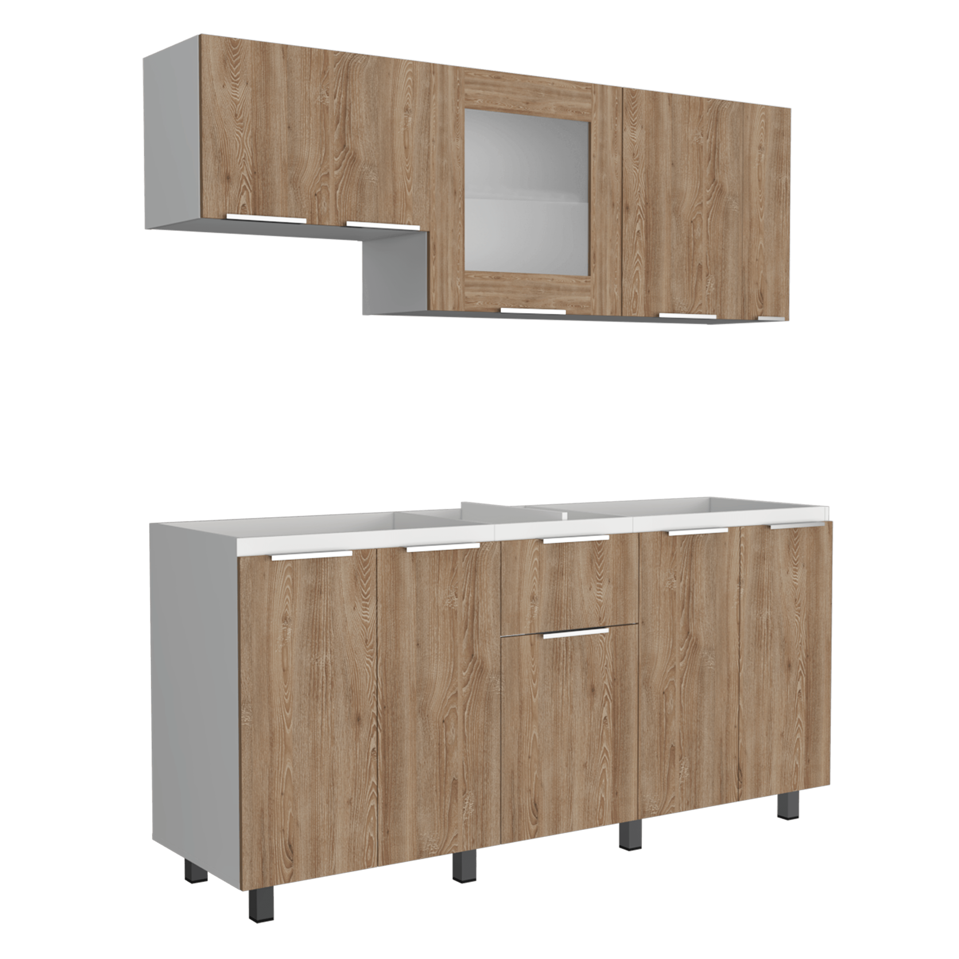 COCINA INTEGRAL SARABIA, MIEL Y BLANCO, NO INCLUYE MESÓN