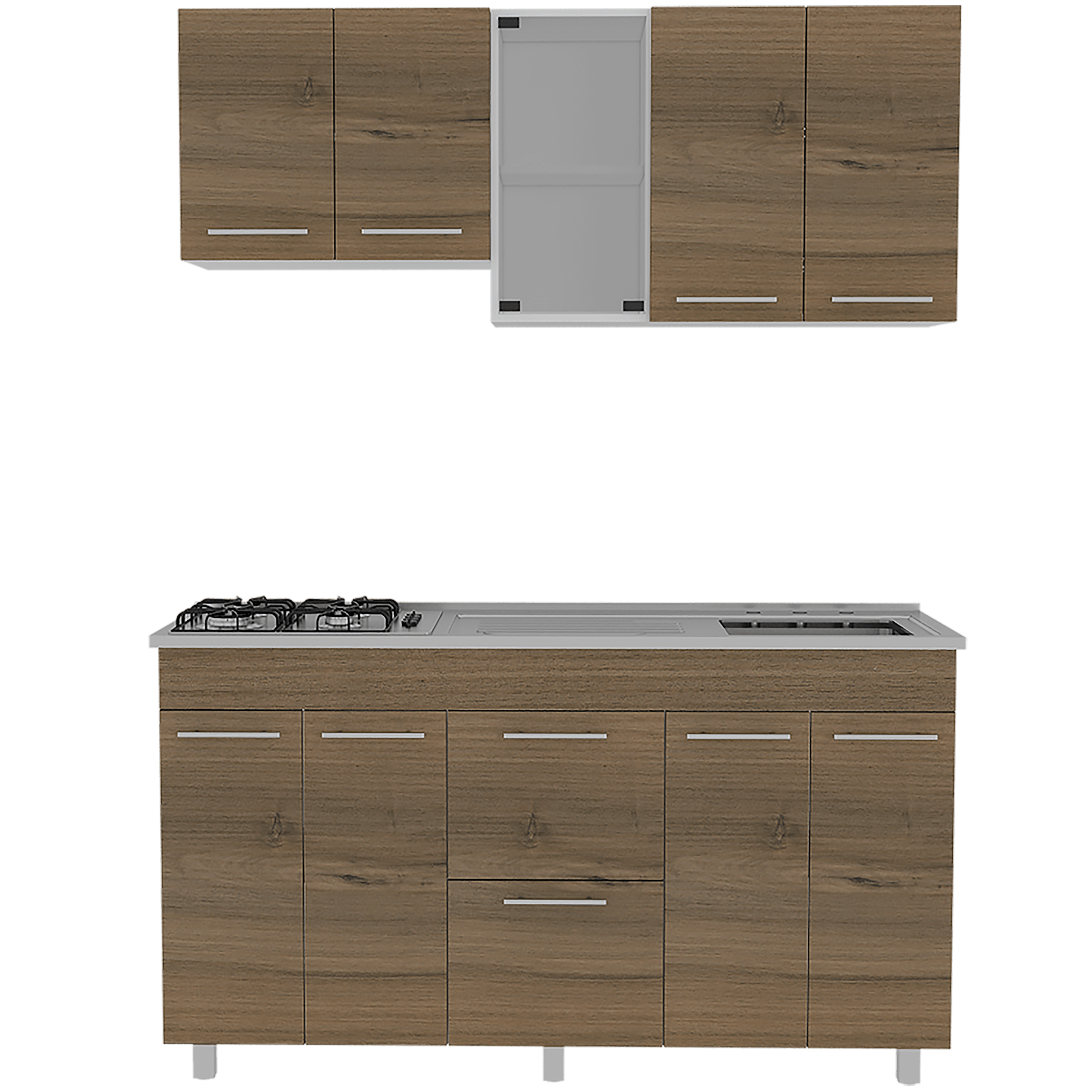 COCINA INTEGRAL PRADA, MOCA Y BLANCO, INCLUYE MESÓN DERECHO