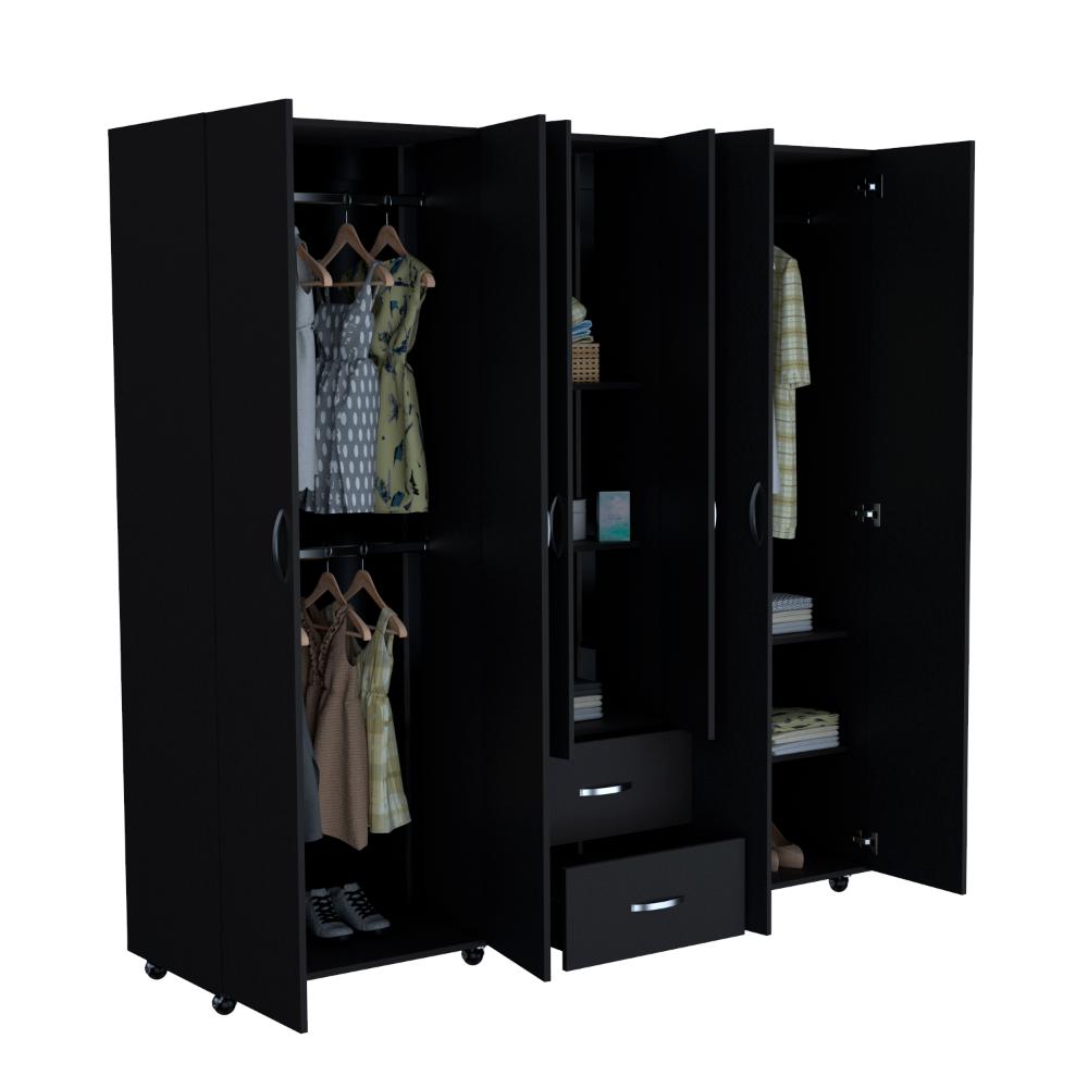 Closet Barin 200x200, Wengue, Con Cuatro Puertas Abatibles