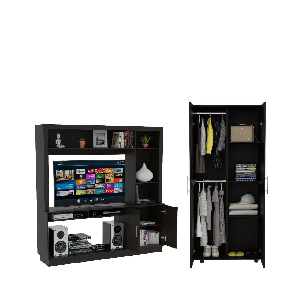 COMBO MULTIFUNCIONAL PIRINEO, INCLUYE MESA PARA TV Y CLOSET
