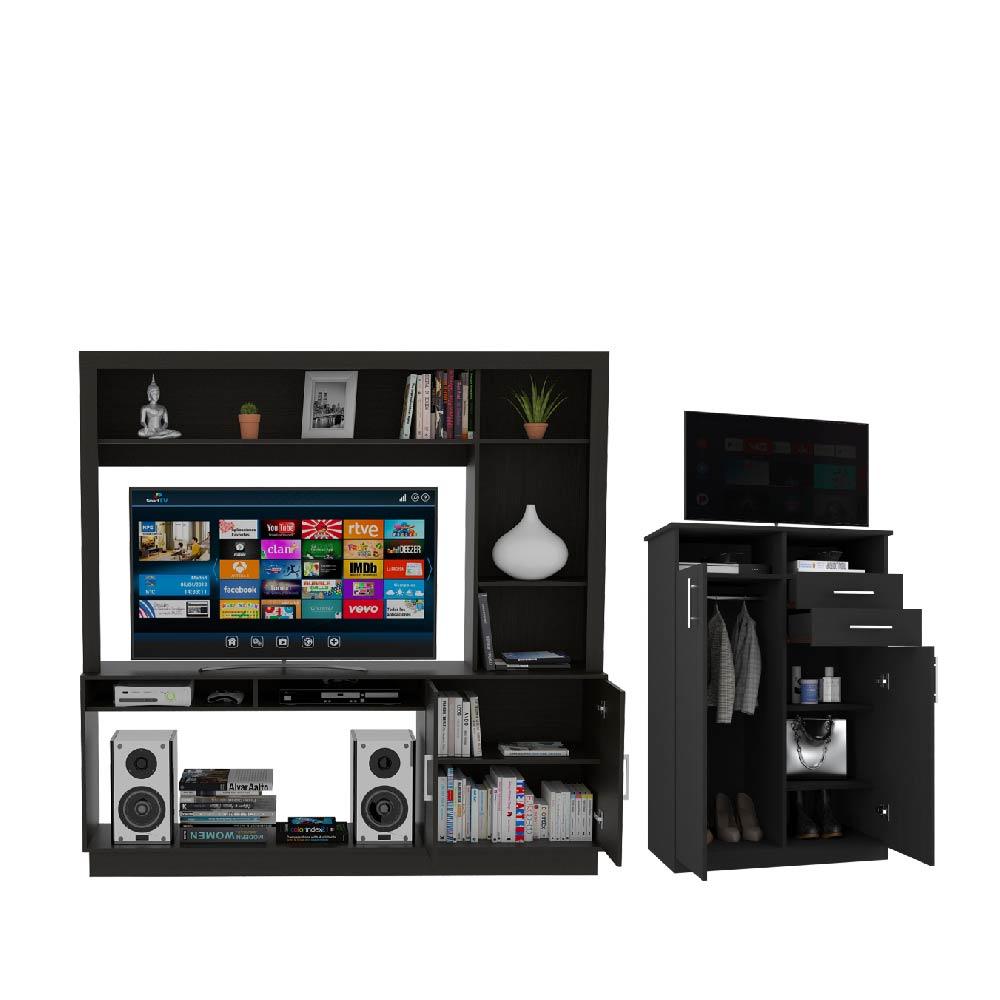 COMBO MULTIFUNCIONAL TAURUS, INCLUYE MESA PARA TV Y CLOSET