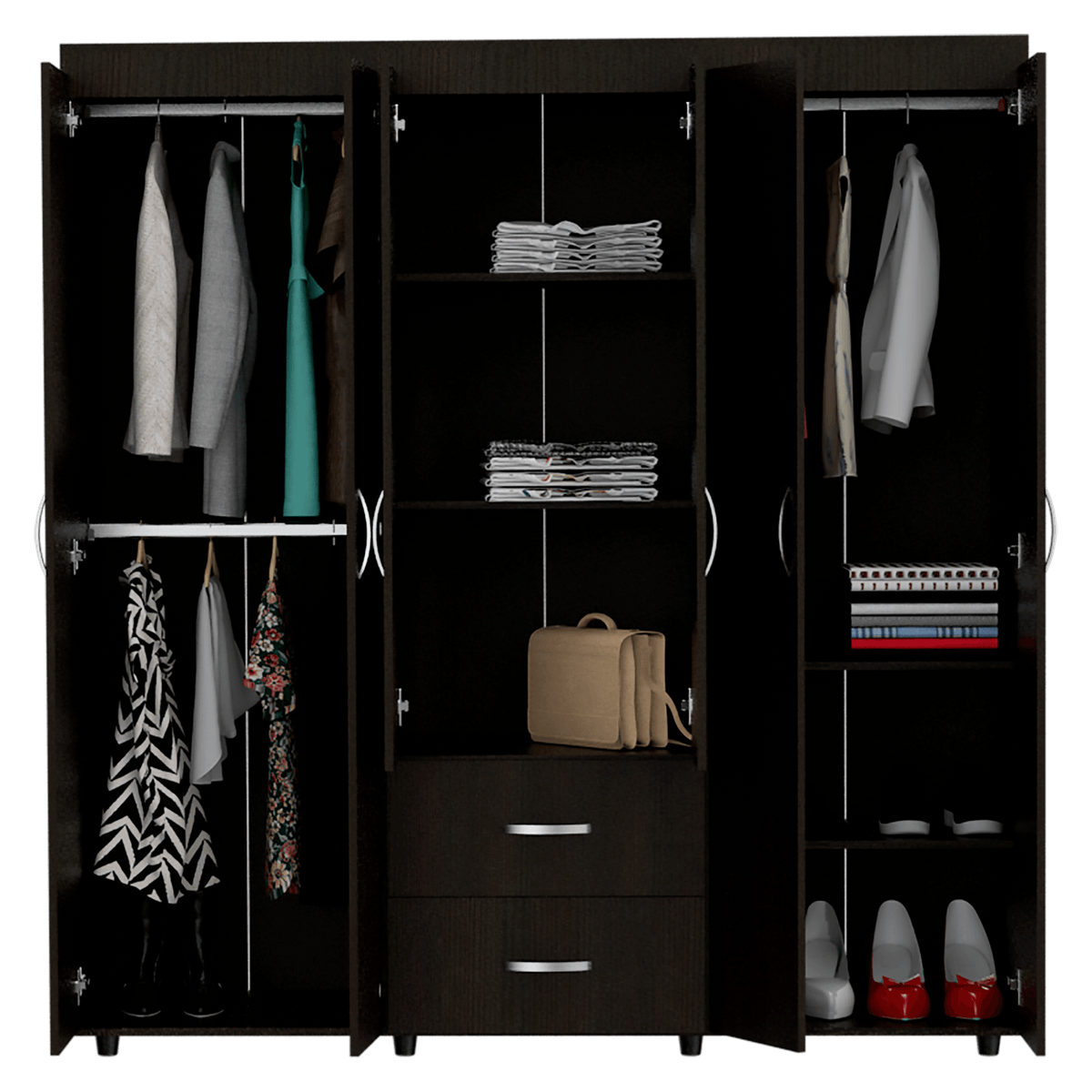 COMBO PARA HABITACIÓN KANSAS INCLUYE CLOSET Y MESA PARA TV