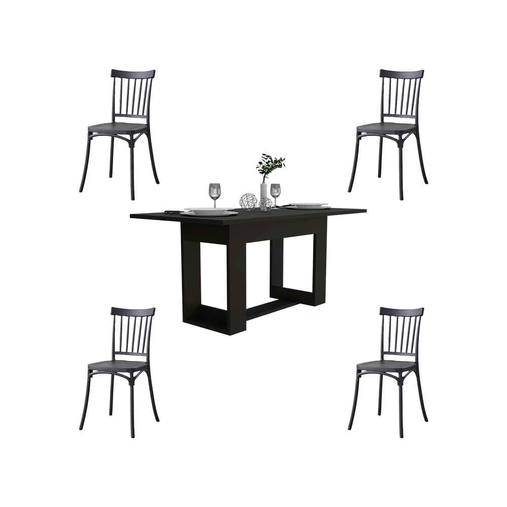 COMBO COMEDOR BETON , INCLUYE COMEDOR Y 4 SILLAS