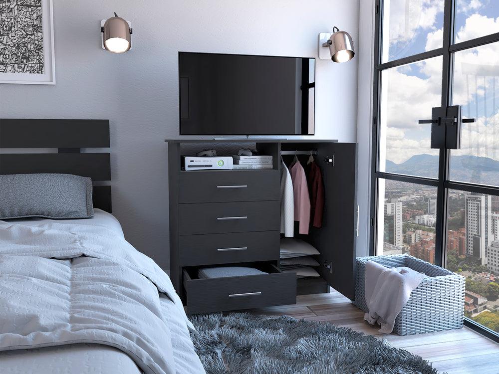 ORGANIZADOR BARLOVENTO, WENGUE, CON CUATRO CAJONES Y UNA PUERTA  ZF