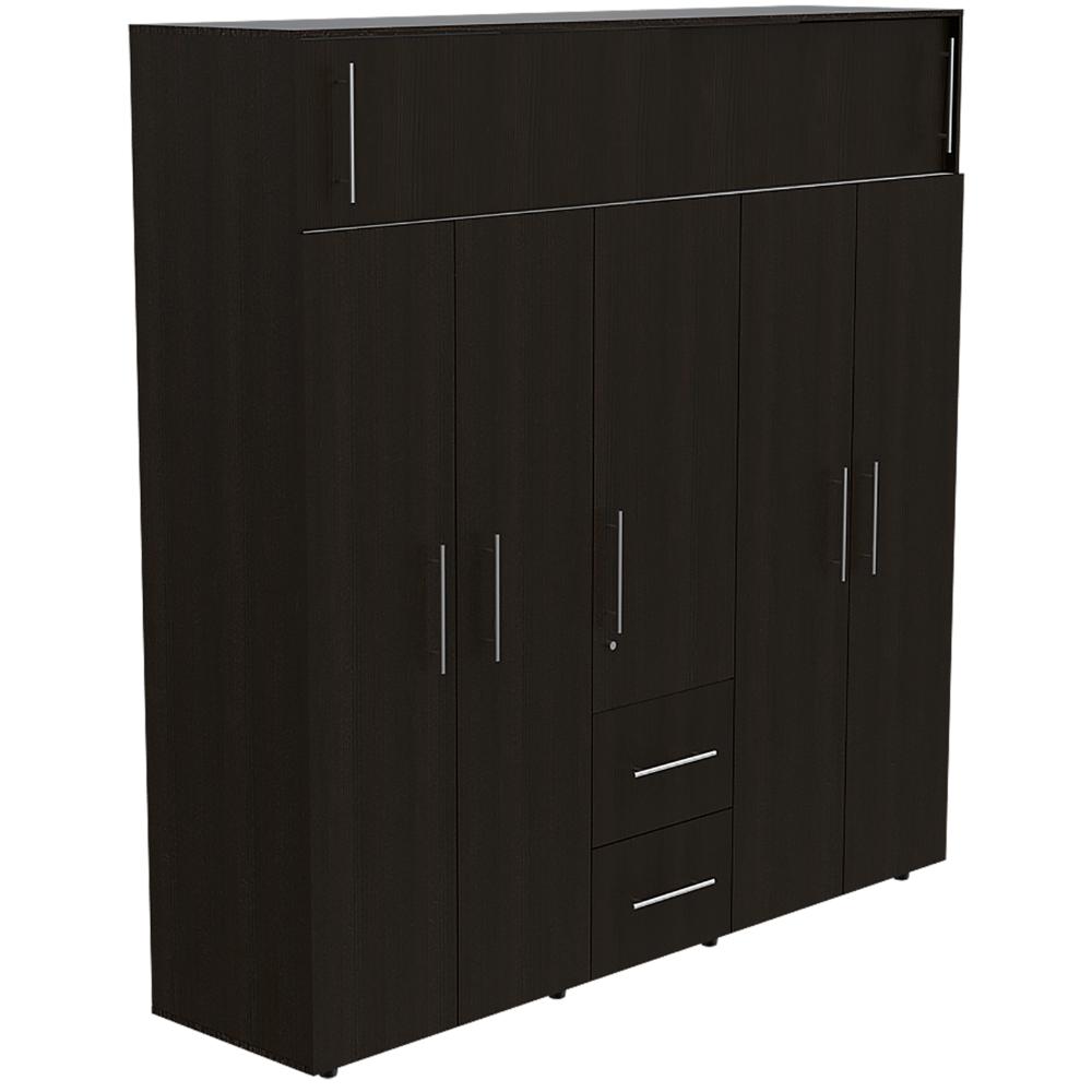 CLOSET MONTANO 200, WENGUE, DE DOS PUERTAS CORREDIZAS