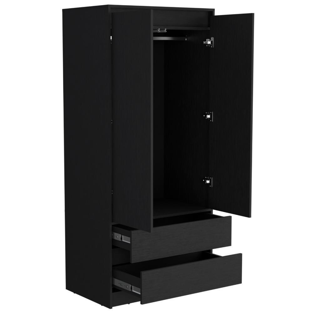 CLOSET CRUELLA, NEGRO, CON DOS PUERTAS ABATIBLES DEBE SER ANCLADO A LA PARED ZF