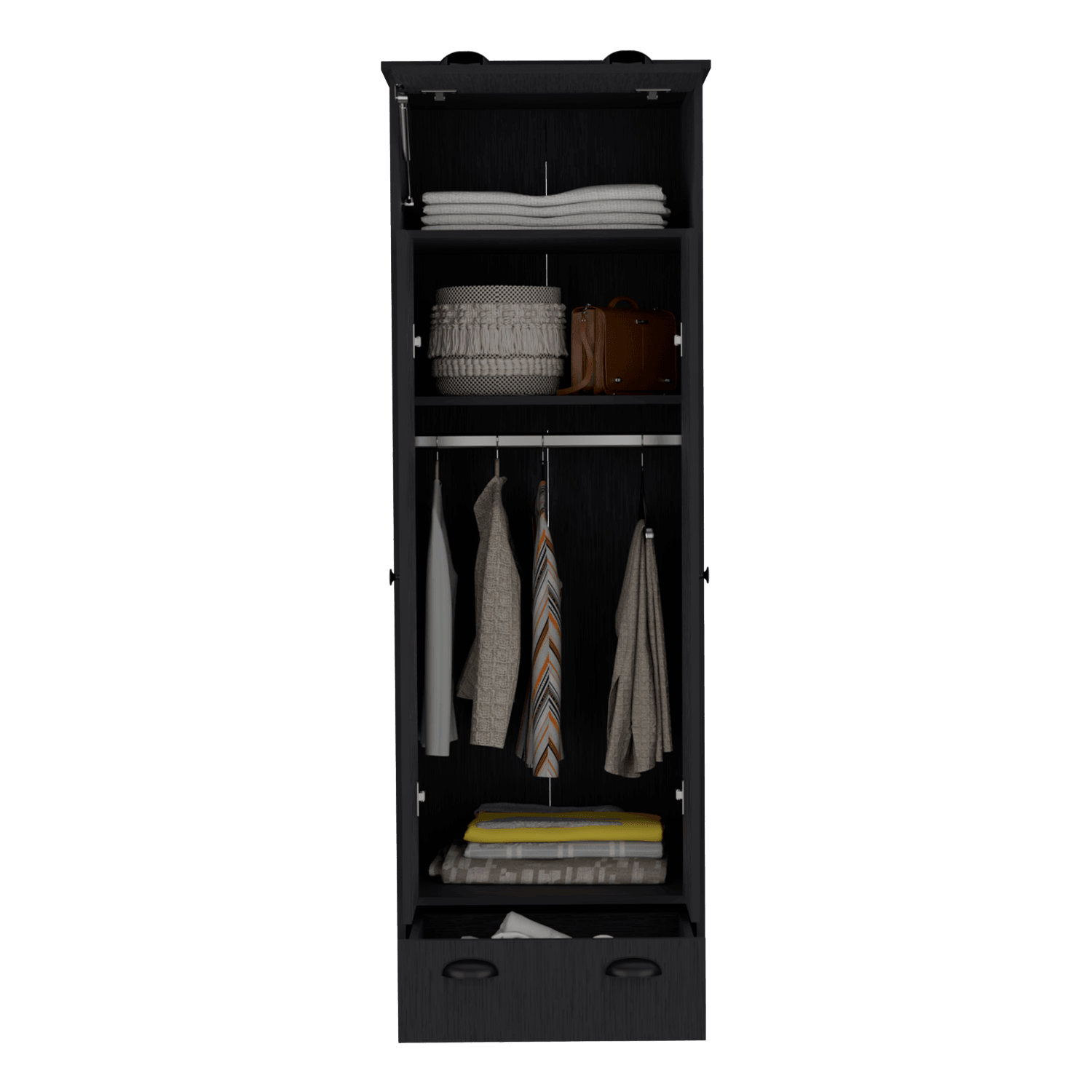 CLOSET DENIS, WENGUE, CON DOS PUERTAS BATIENTES Y DOS CAJONES ZF