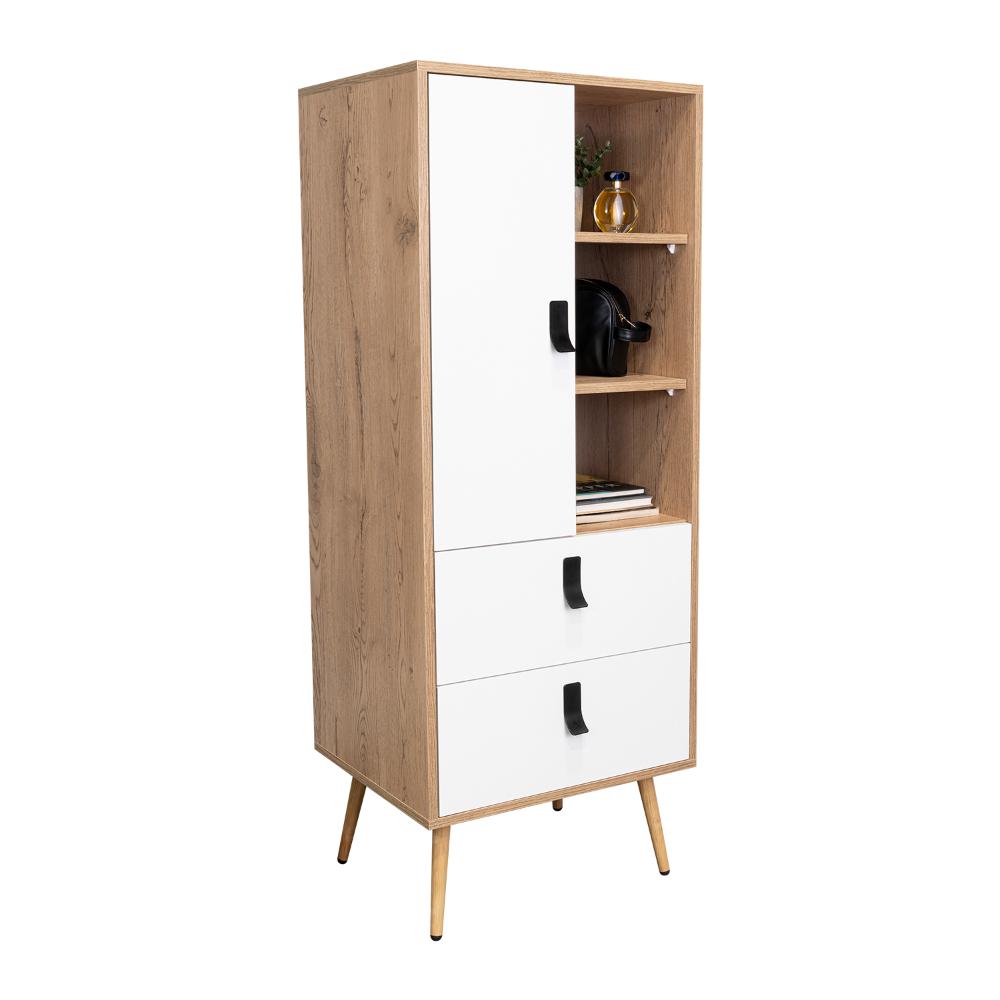 ORGANIZADOR HUNA, BLANCO Y MACADAMIA, CON DOS CAJONES DISEÑO MODERNO