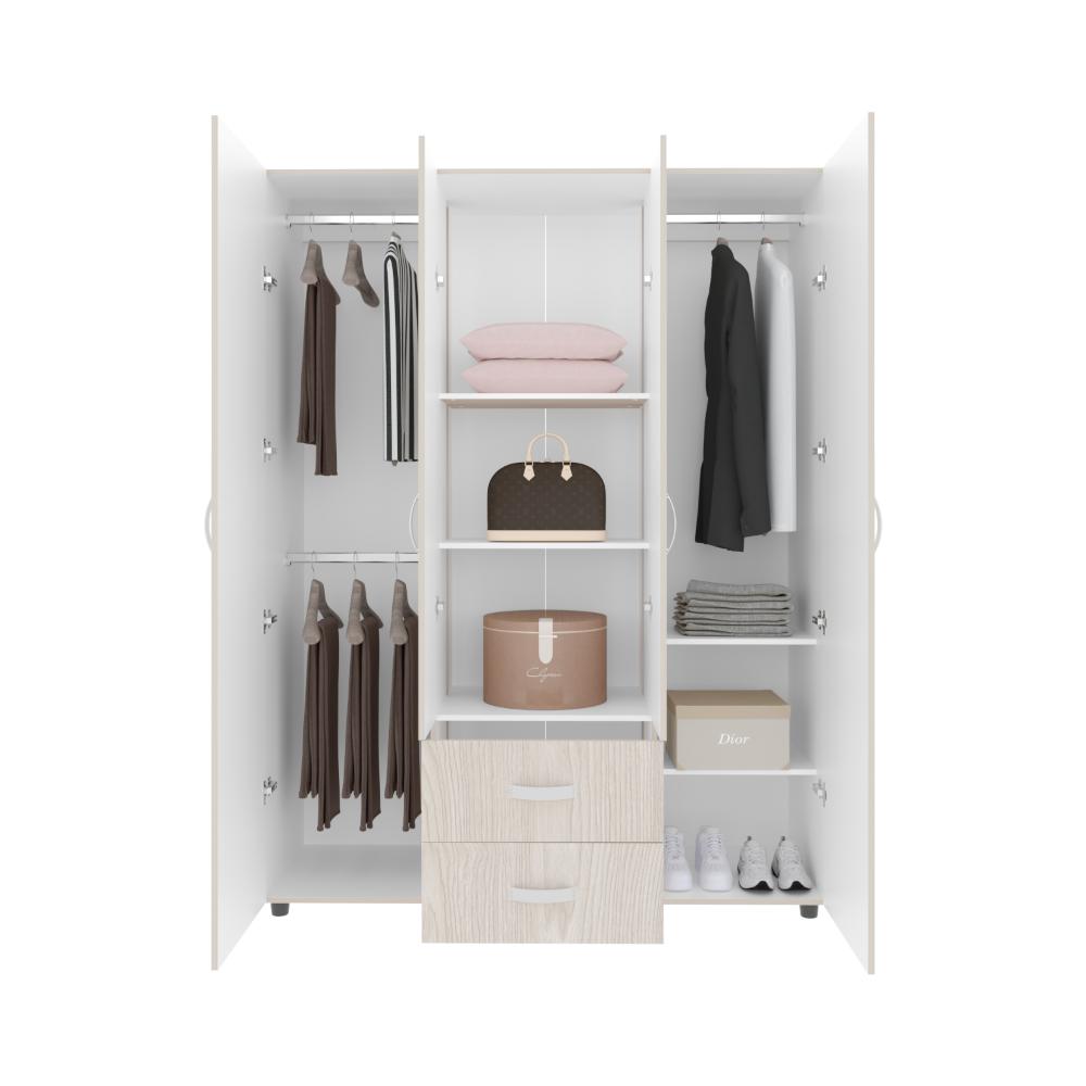 CLOSET BARIN 150, NEVADO Y BLANCO, CON DOS CAJONES ORGANIZADORES MULTIUSOS