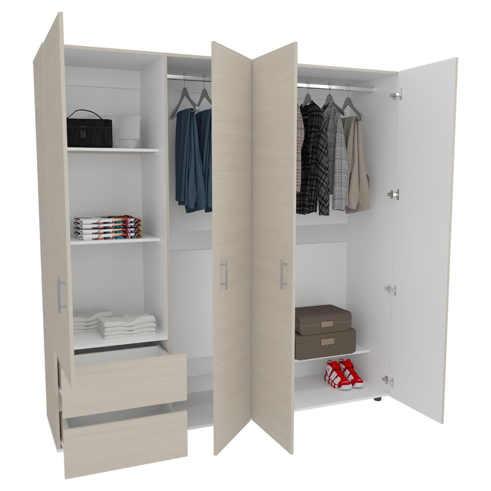 CLOSET LIGHT 200, NEVADO Y BLANCO, CON AMPLIOS ESPACIOS DE ALMACENAMIENTO