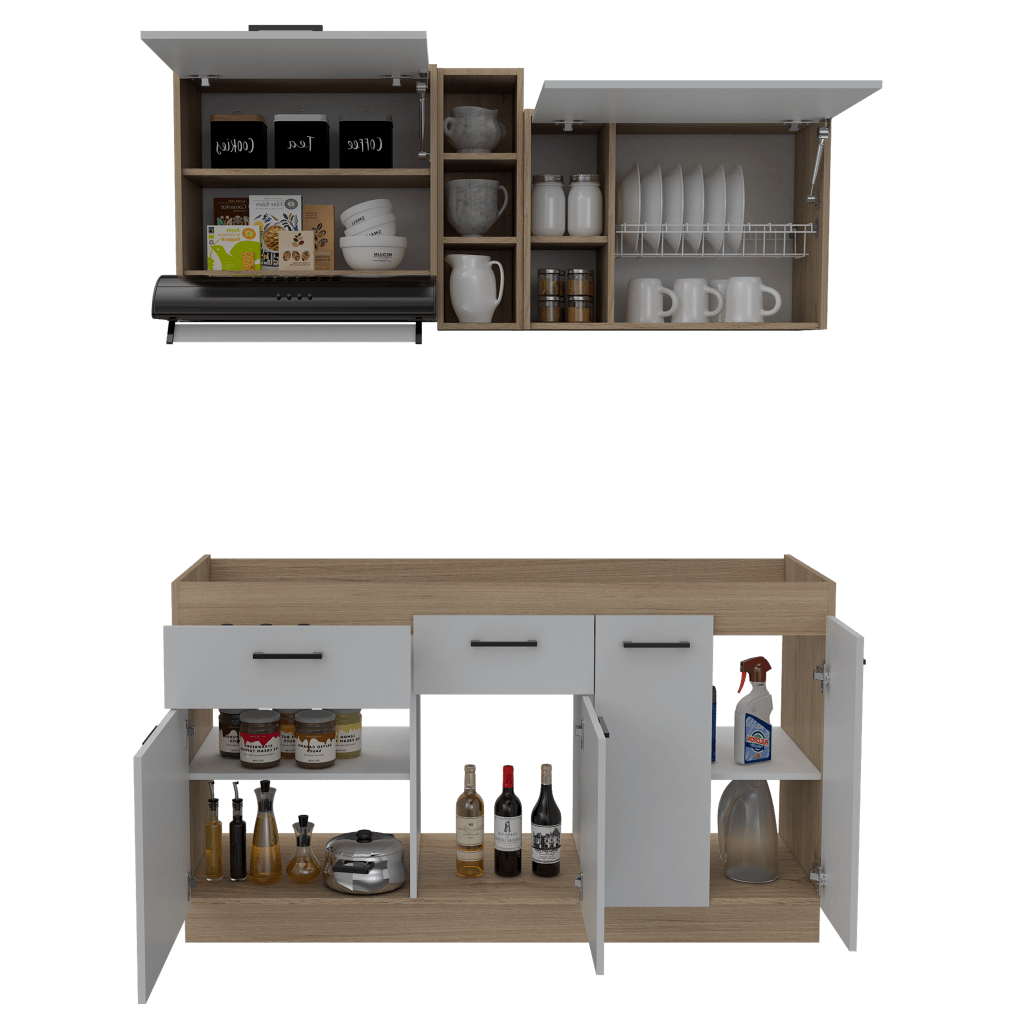 COCINA INTEGRAL GALAPA, BEIGE Y BLANCO, NO INCLUYE MESÓN
