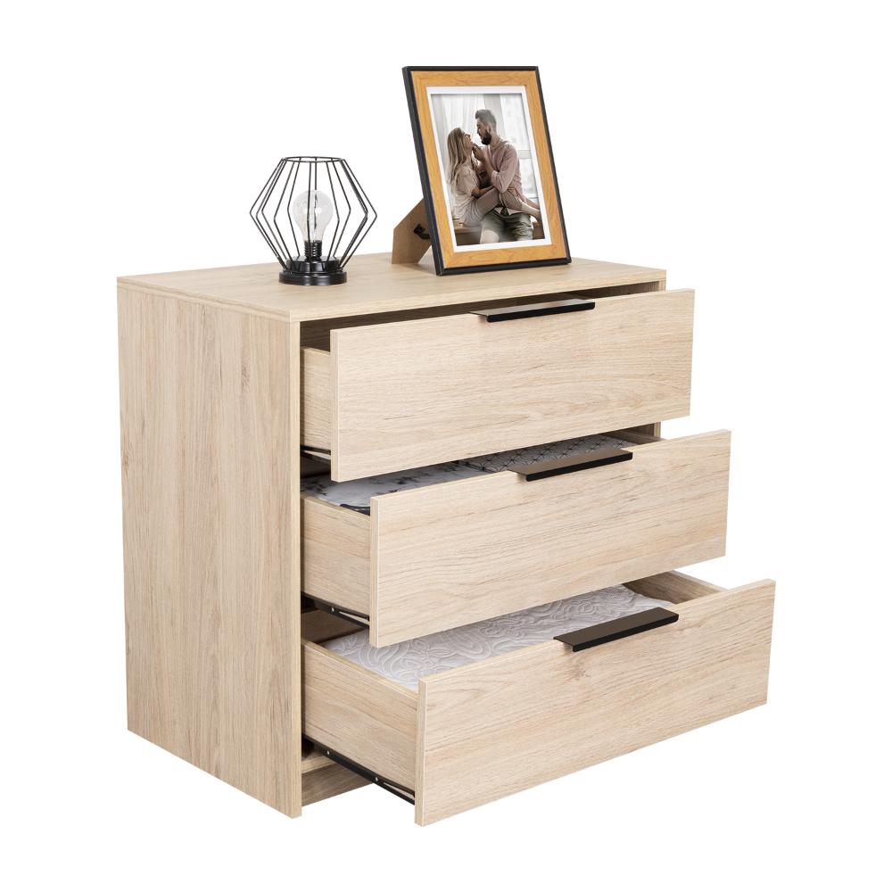 ORGANIZADOR WESLEY, BEIGE Y BLANCO, CON TRES CAJONES