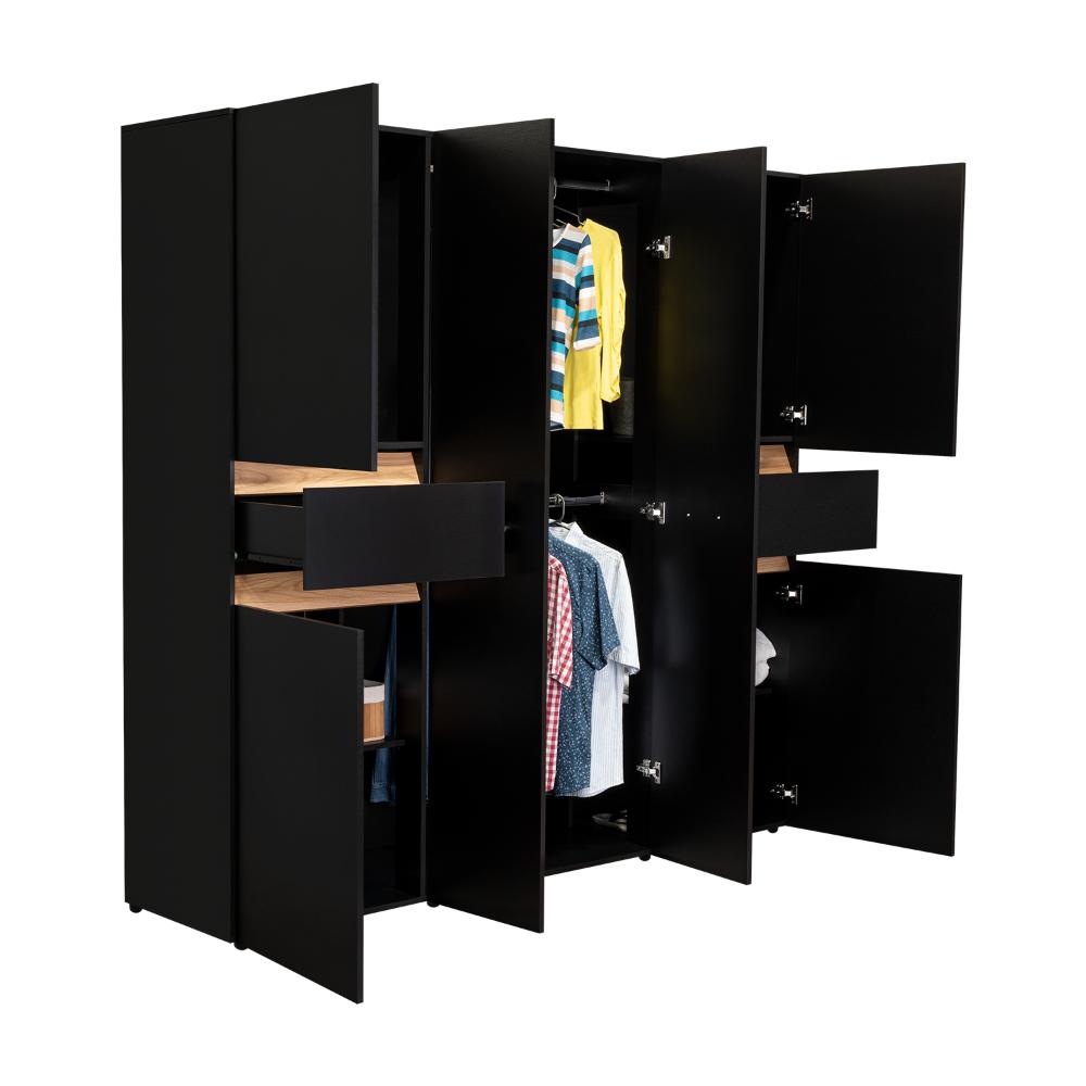 CLOSET GRANDE IMPERIAL 200X200 WENGUE Y FRESNO EUROPEO