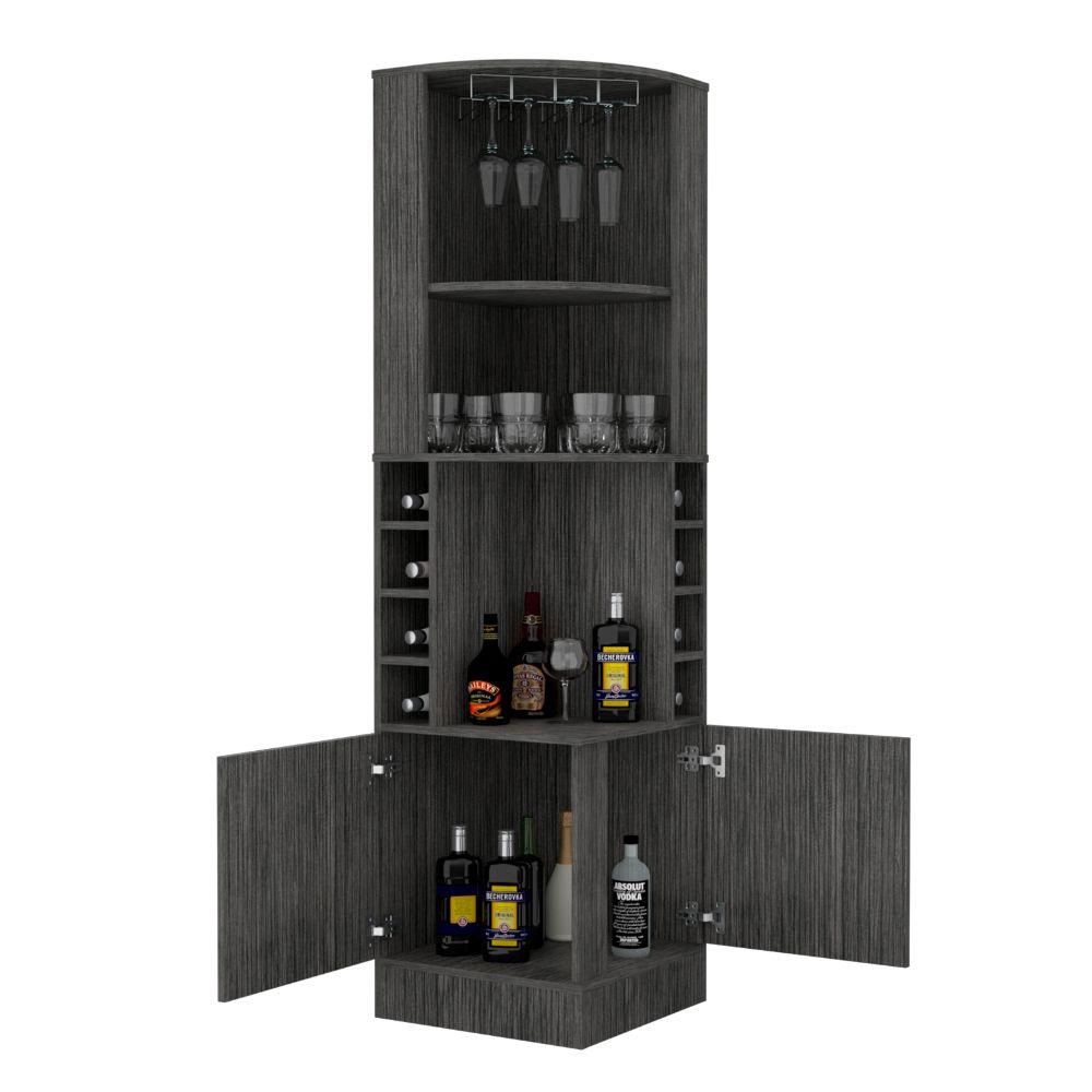 BAR ESQUINERO CELESTE, GRIS, CON DOS PUERTAS Y ESPACIO PORTA COPAS ZF