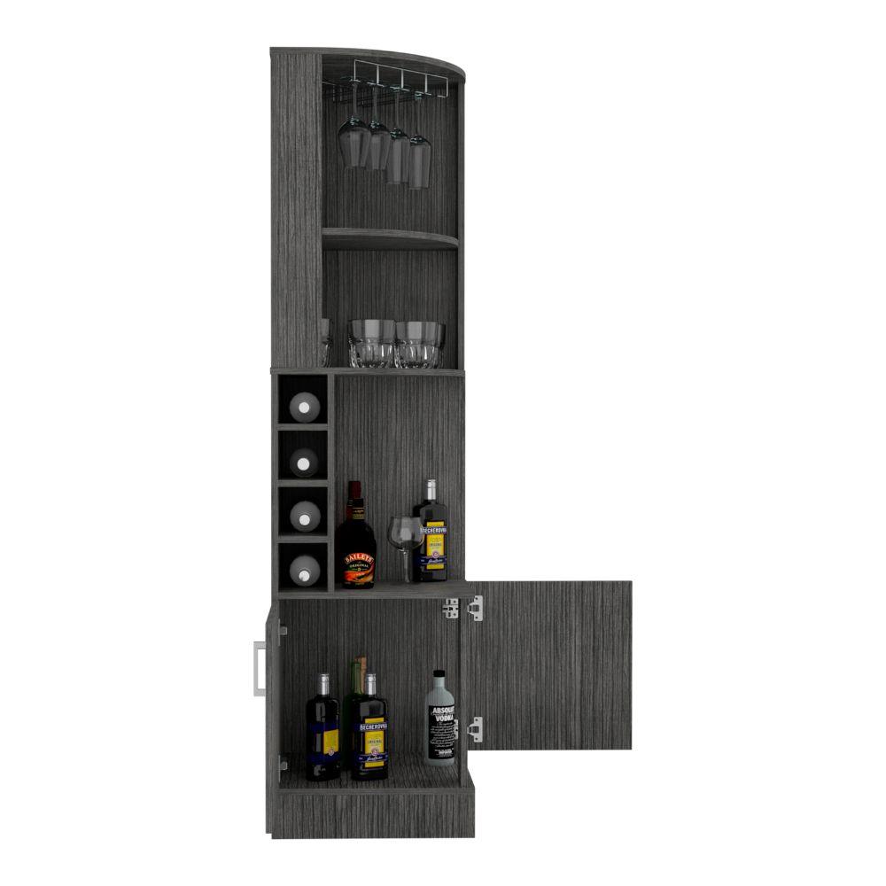 BAR ESQUINERO CELESTE, GRIS, CON DOS PUERTAS Y ESPACIO PORTA COPAS ZF