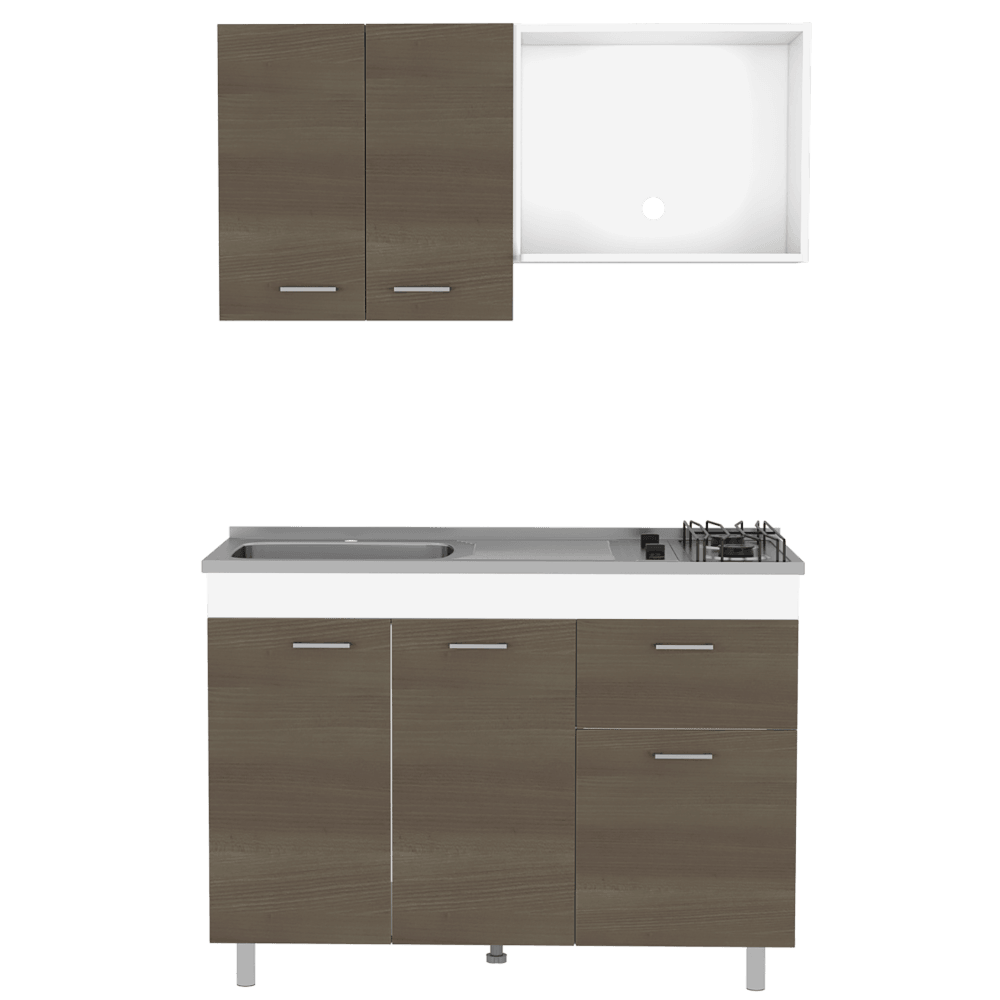 COCINA INTEGRAL ROXANA, BLANCO DUQUEZA Y CANELA, INCLUYE MESÓN IZQUIERDO