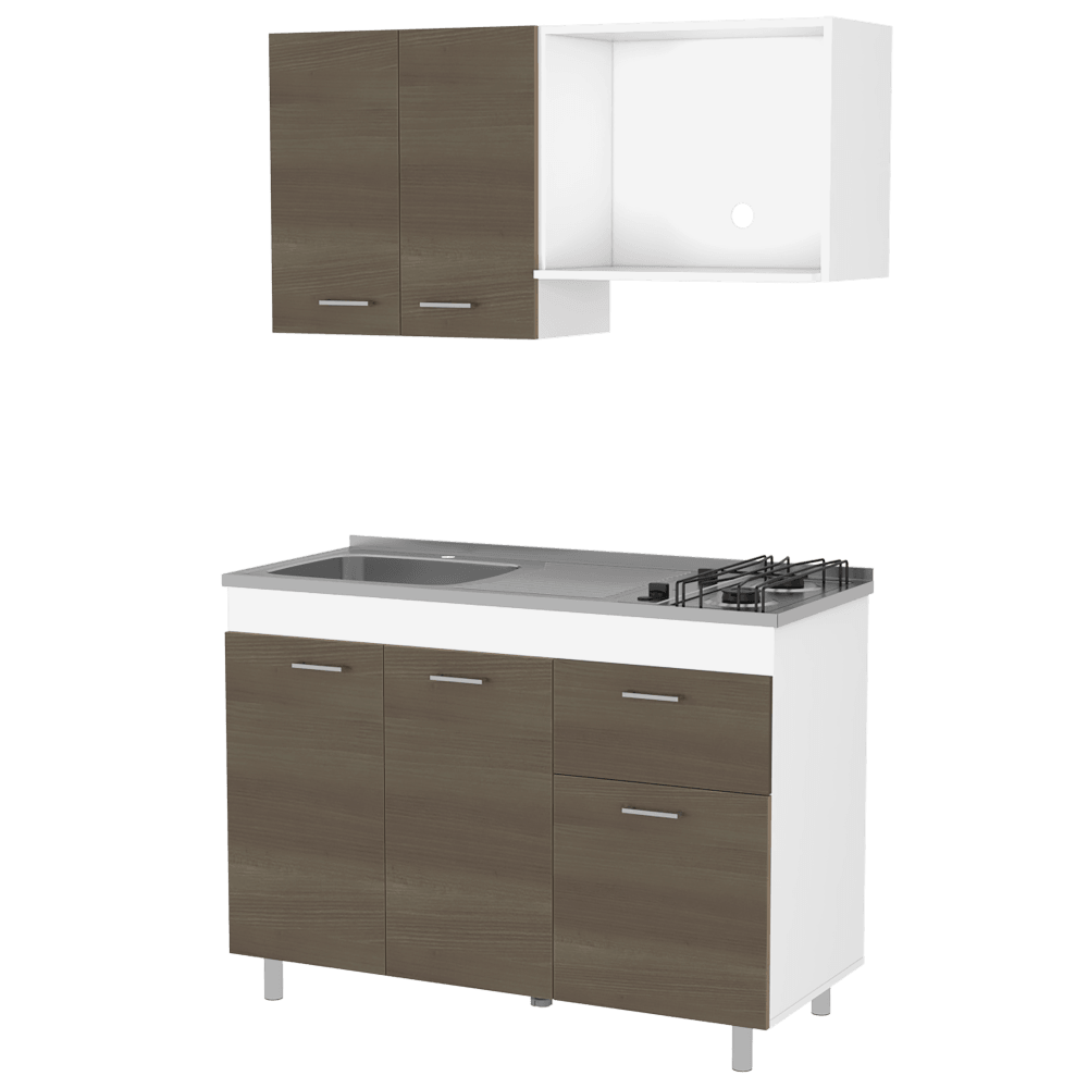 COCINA INTEGRAL ROXANA, BLANCO DUQUEZA Y CANELA, INCLUYE MESÓN IZQUIERDO