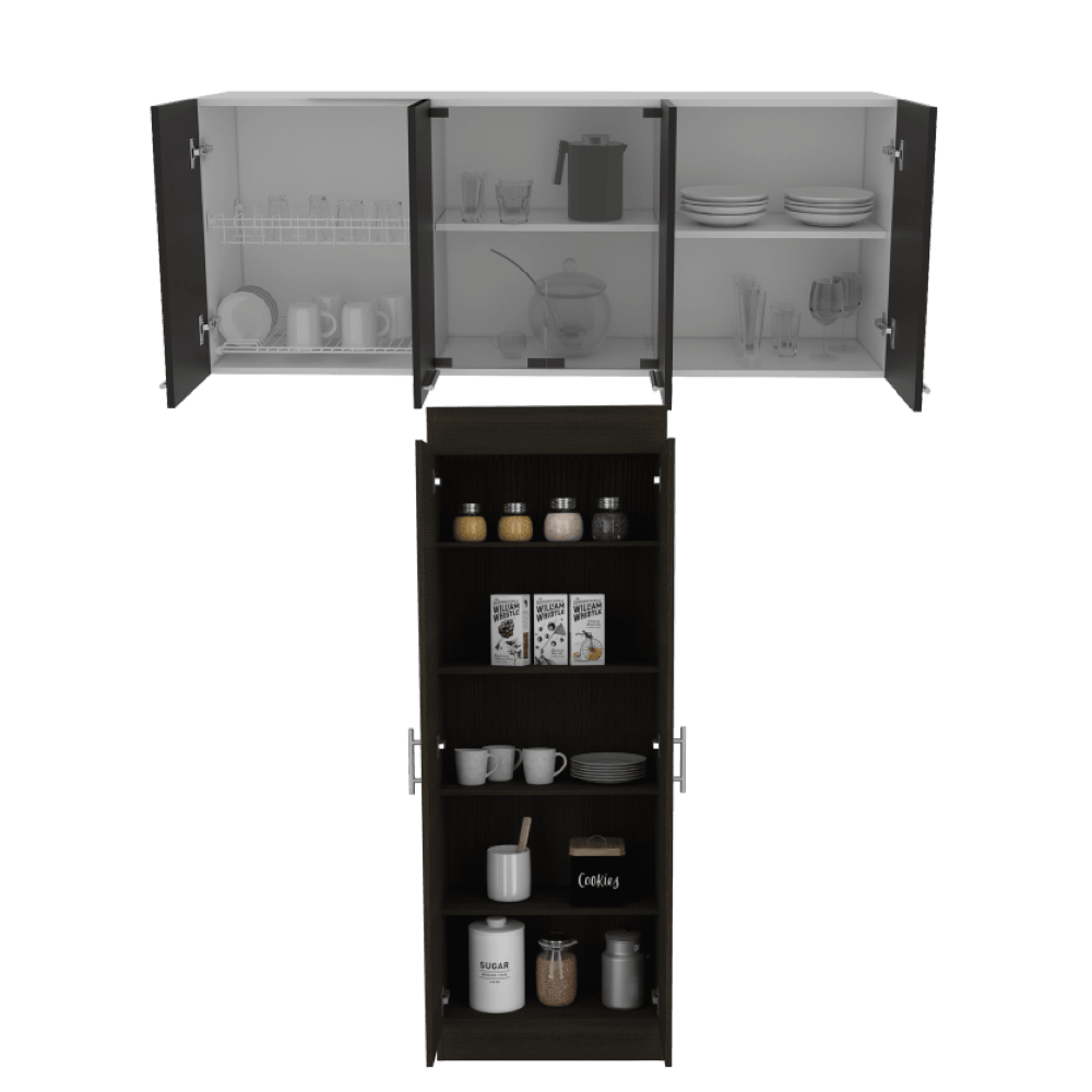 COMBO PARA COCINA ESTARLET, WENGUE, INCLUYE ALACENA Y MUEBLE SUPERIOR DE COCINA