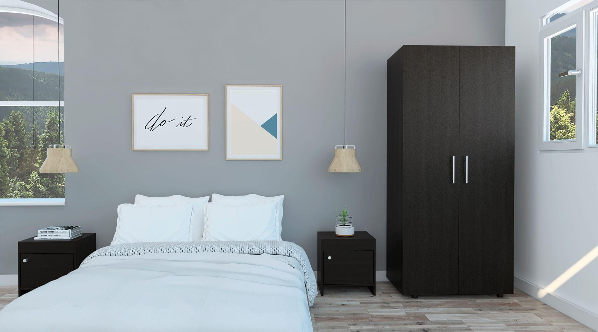 COMBO PARA HABITACIÓN UTAH, INCLUYE CLOSET Y MESA DE NOCHE
