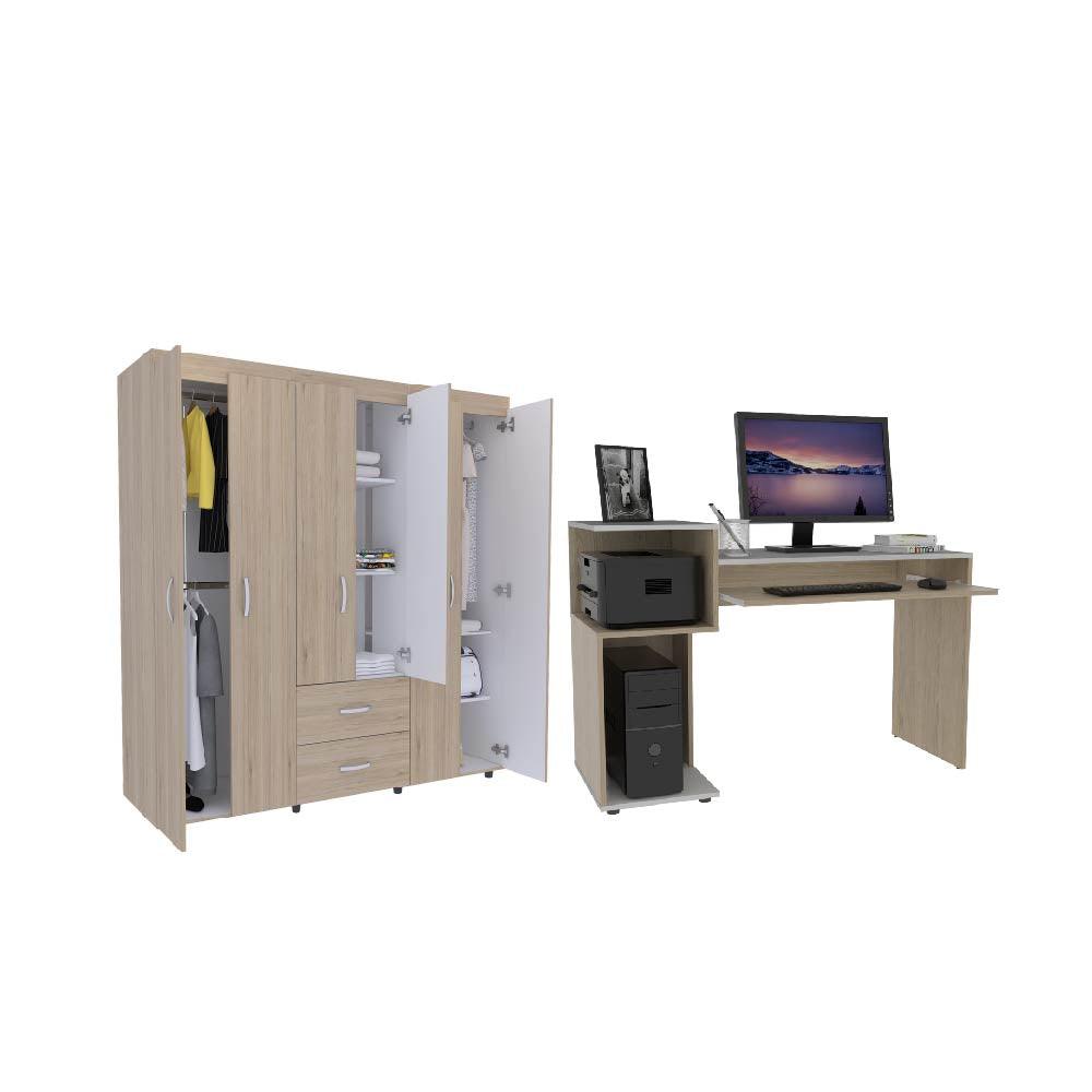 COMBO PARA HABITACIÓN BLUCKAR, INCLUYE CLOSET Y ESCRITORIO