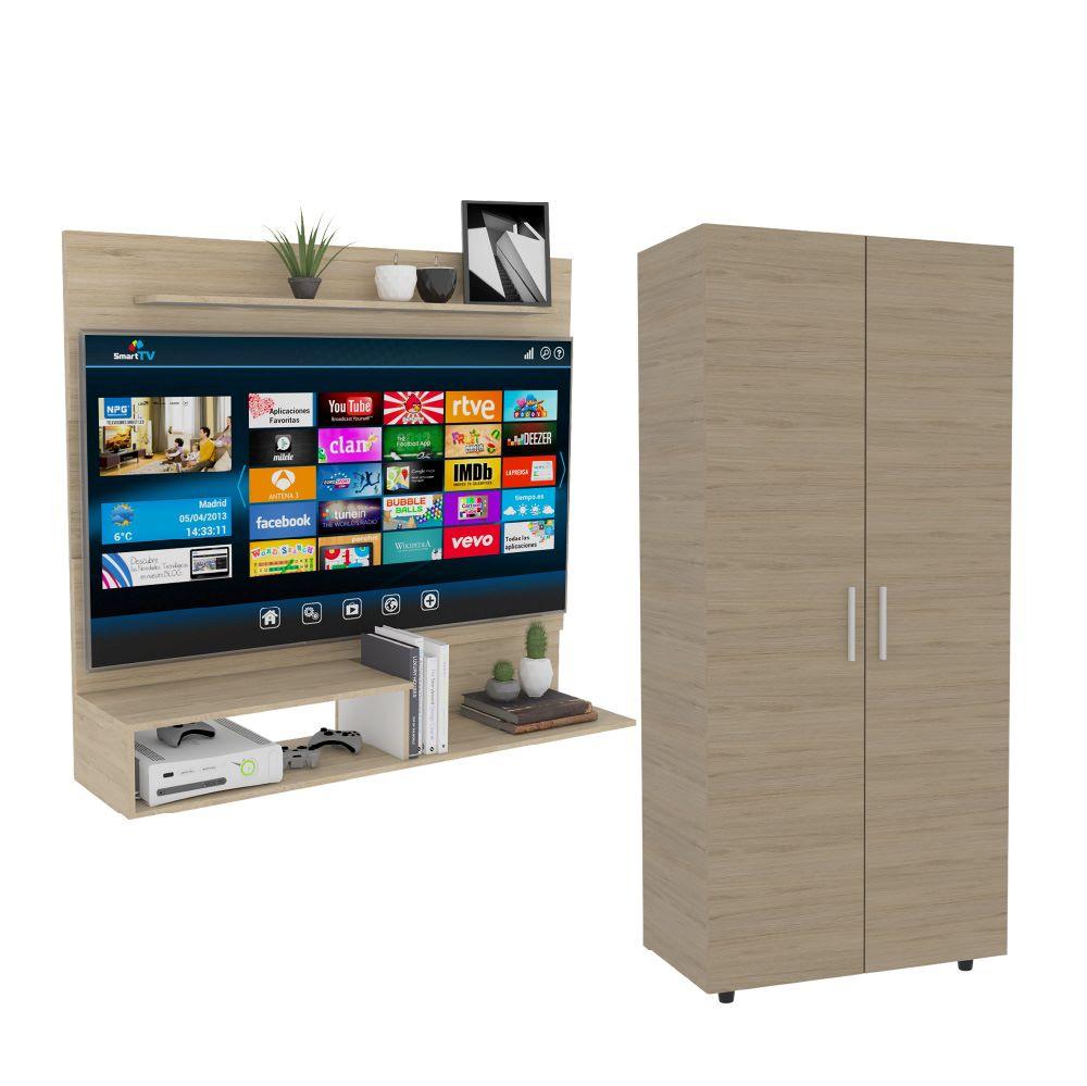 COMBO PARA HABITACIÓN RANGEL, INCLUYE PANEL DE TV Y CLOSET