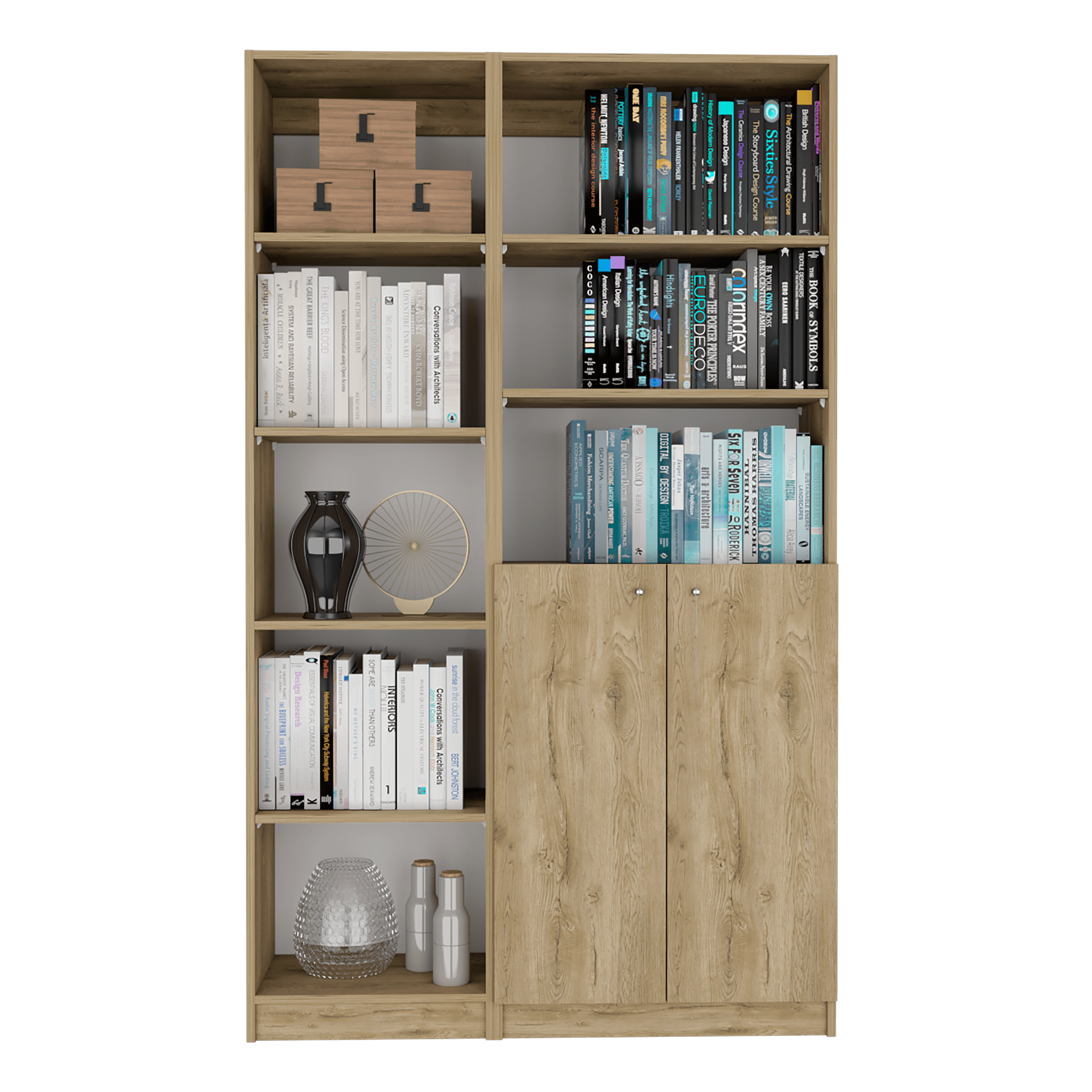 COMBO DE BIBLIOTECAS HOME ECO, MACADAMIA Y BLANCO, INCLUYE DOS BIBLIOTECAS