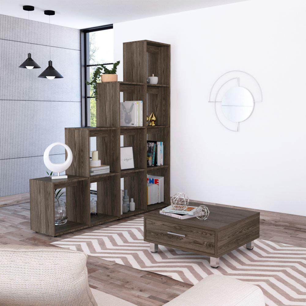 COMBO PARA SALA AMARANTA, INCLUYE BIBLIOTECA ESCALERA Y MESA DE CENTRO