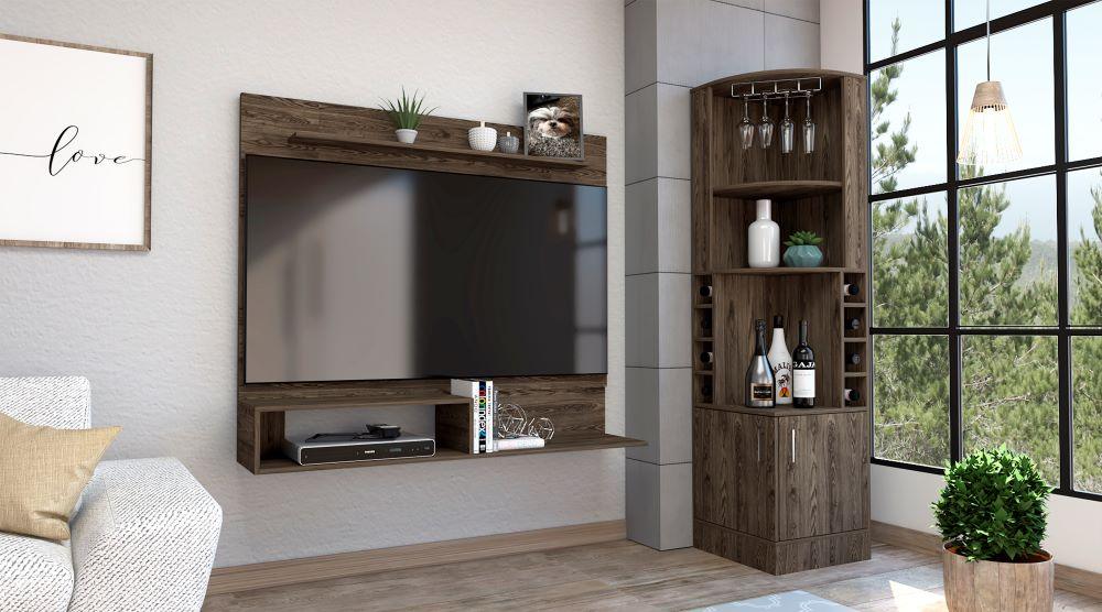 COMBO PARA SALA MIRAMAR, INCLUYE BAR ESQUINERO Y PANEL TV