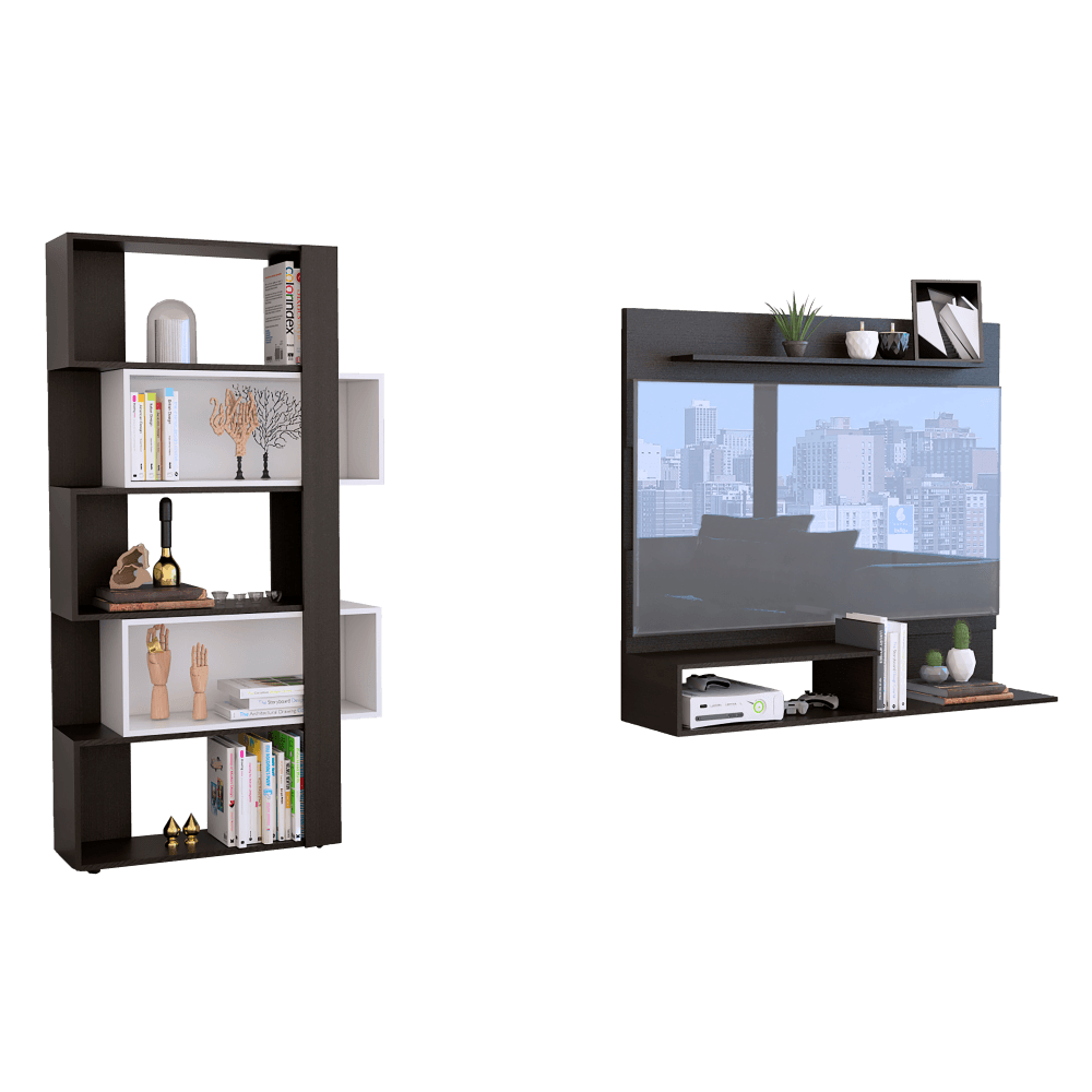 COMBO PARA SALA LOUIS, INCLUYE PANEL TV Y BIBLIOTECA CUBO