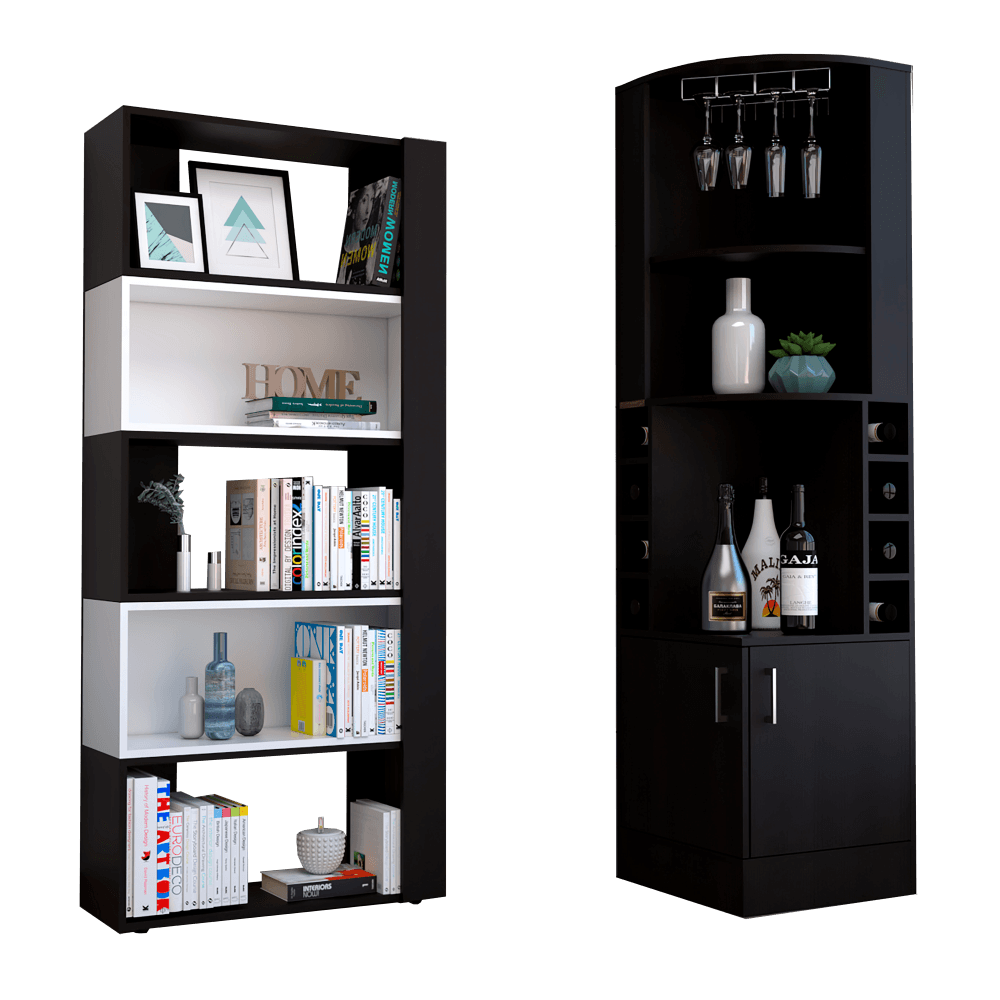 COMBO PARA SALA LEYDEN, INCLUYE BAR ESQUINERO Y BIBLIOTECA CUBO