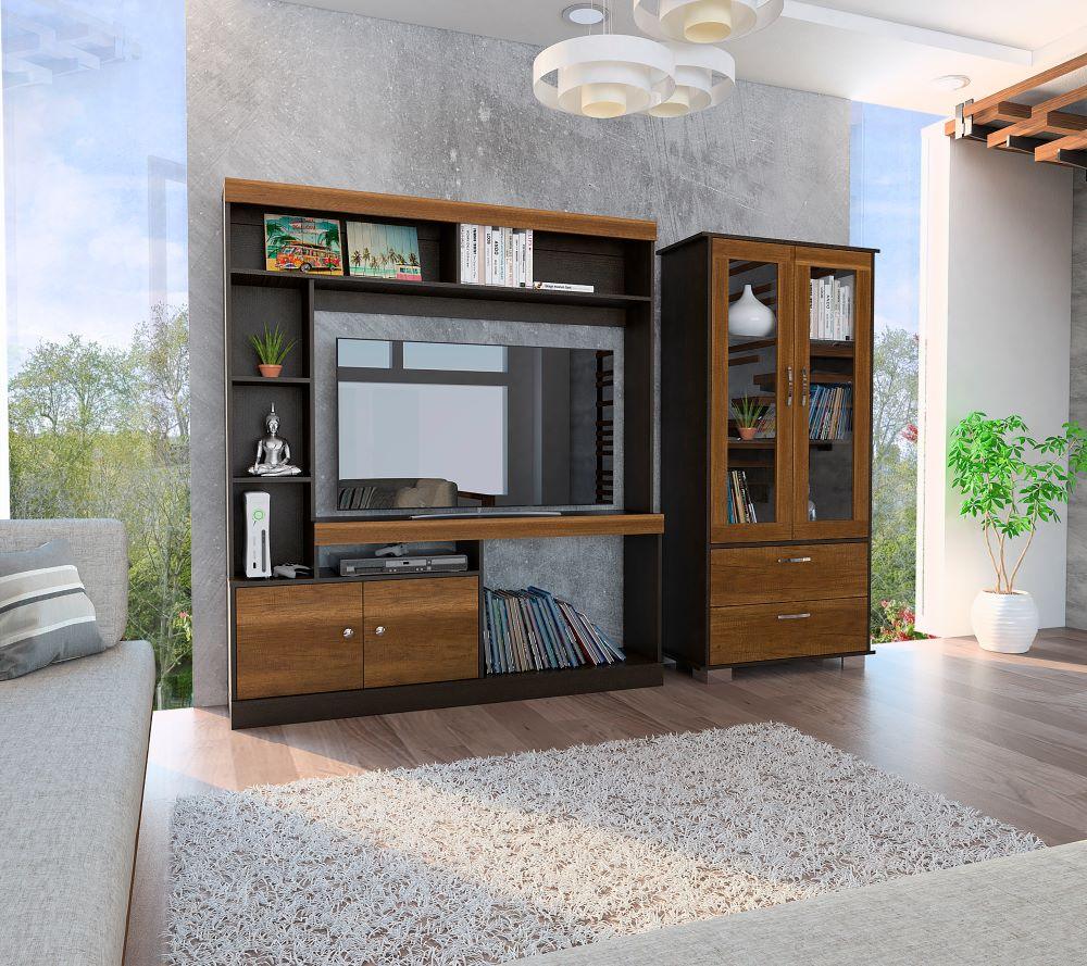 COMBO PARA SALA KAIA, INCLUYE MESA PARA TV Y VITRINA