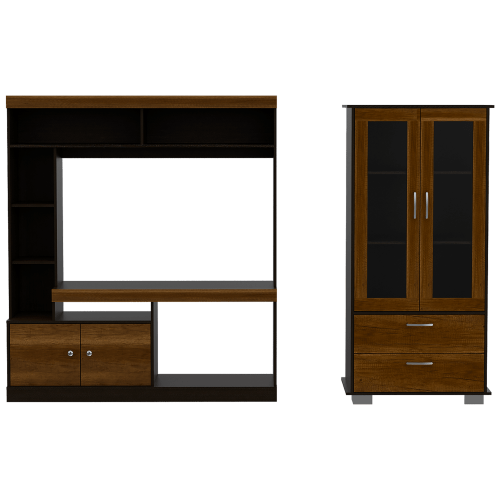 COMBO PARA SALA KAIA, INCLUYE MESA PARA TV Y VITRINA