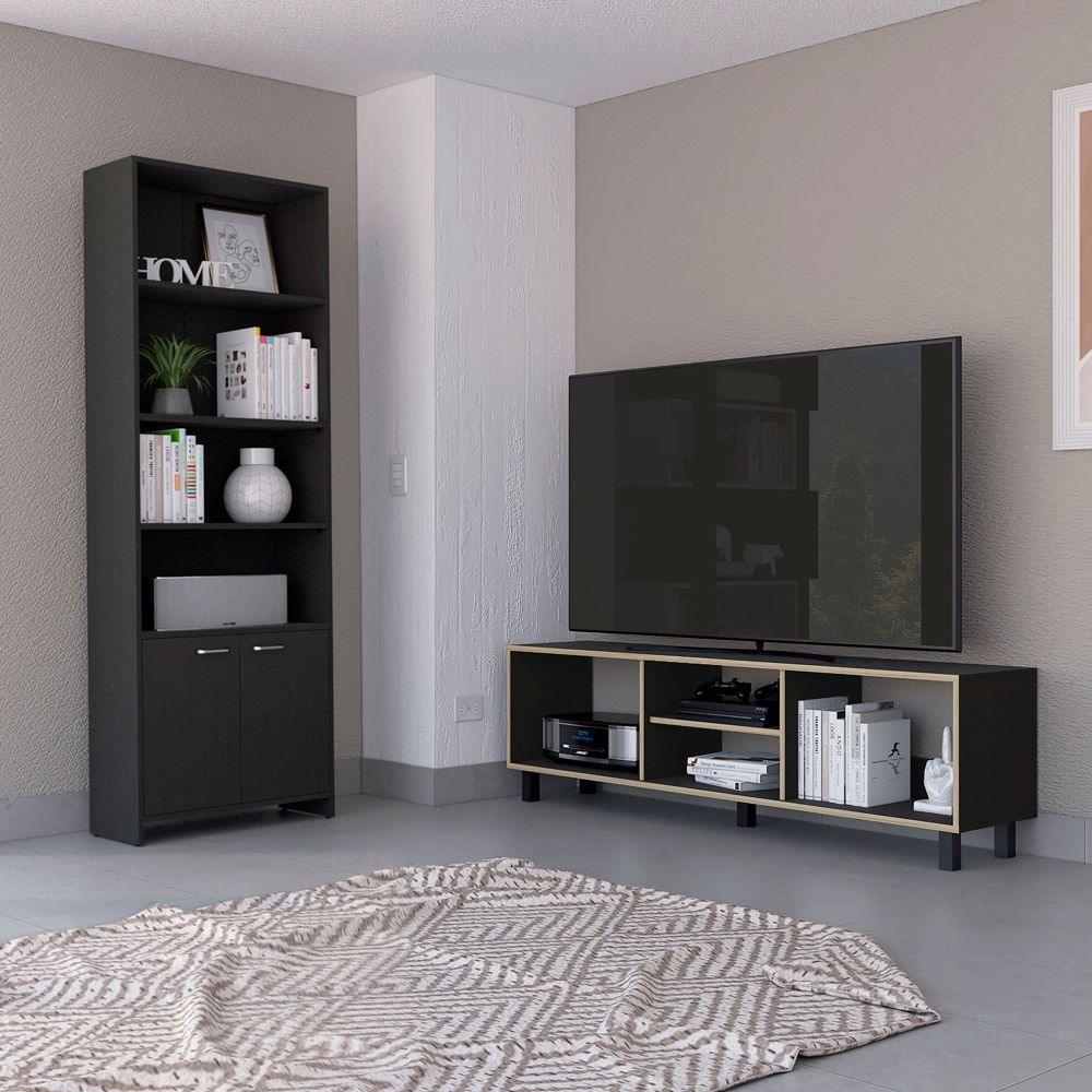 COMBO PARA SALA NAVEEN, INCLUYE MESA PARA TV Y BIBLIOTECA