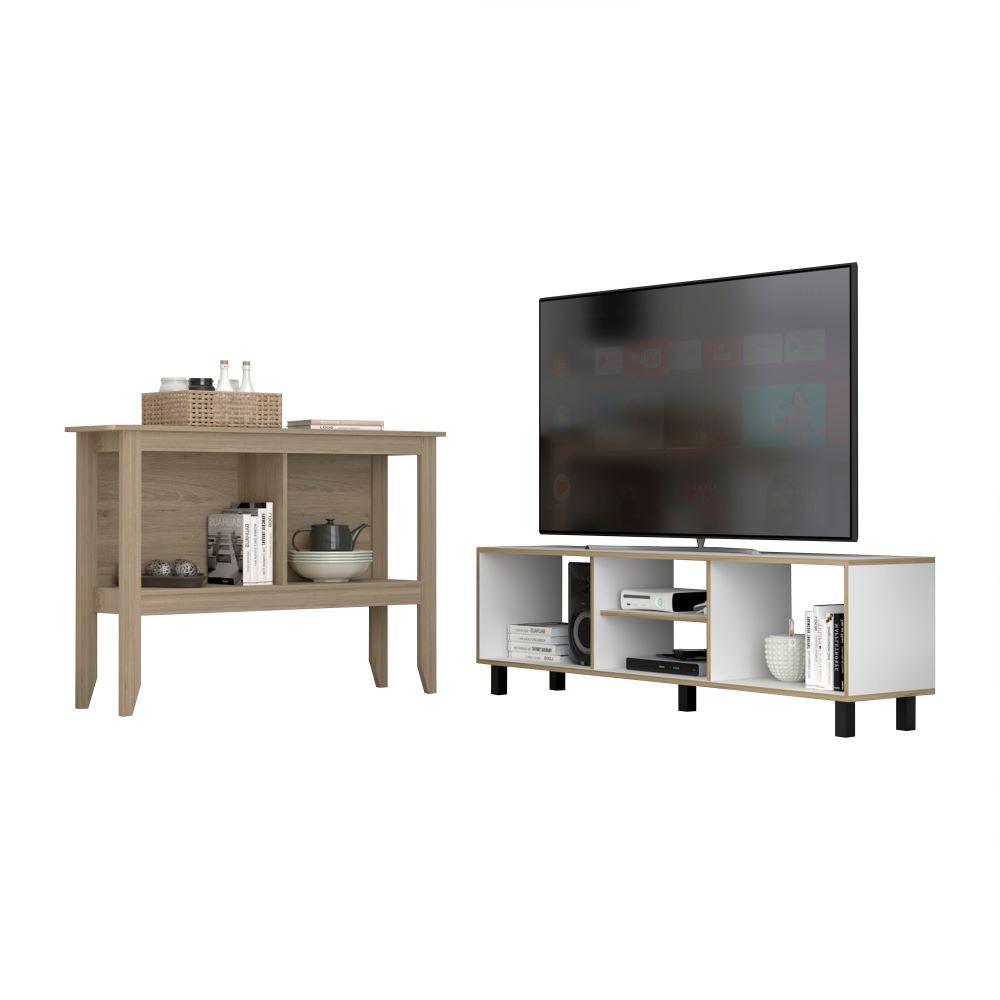 COMBO PARA SALA ESTOCOLMO, INCLUYE MESA PARA TV Y MESA AUXILIAR
