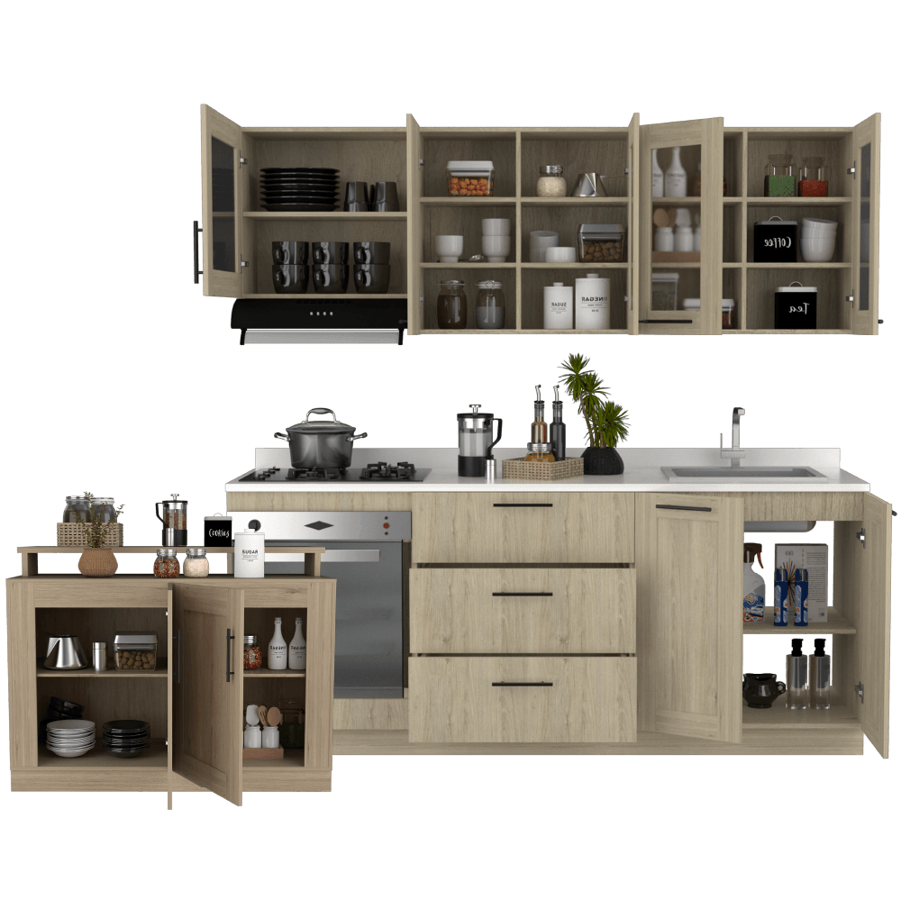 COMBO PARA COCINA HEFEST, INCLUYE COCINA INTEGRAL Y BARRA DE COCINA