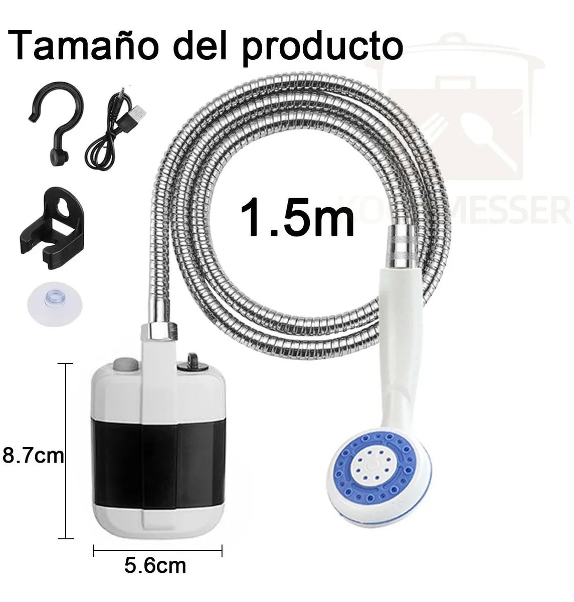 DUCHA PORTATIL PARA CAMPING REGADERA COLOR BLANCO