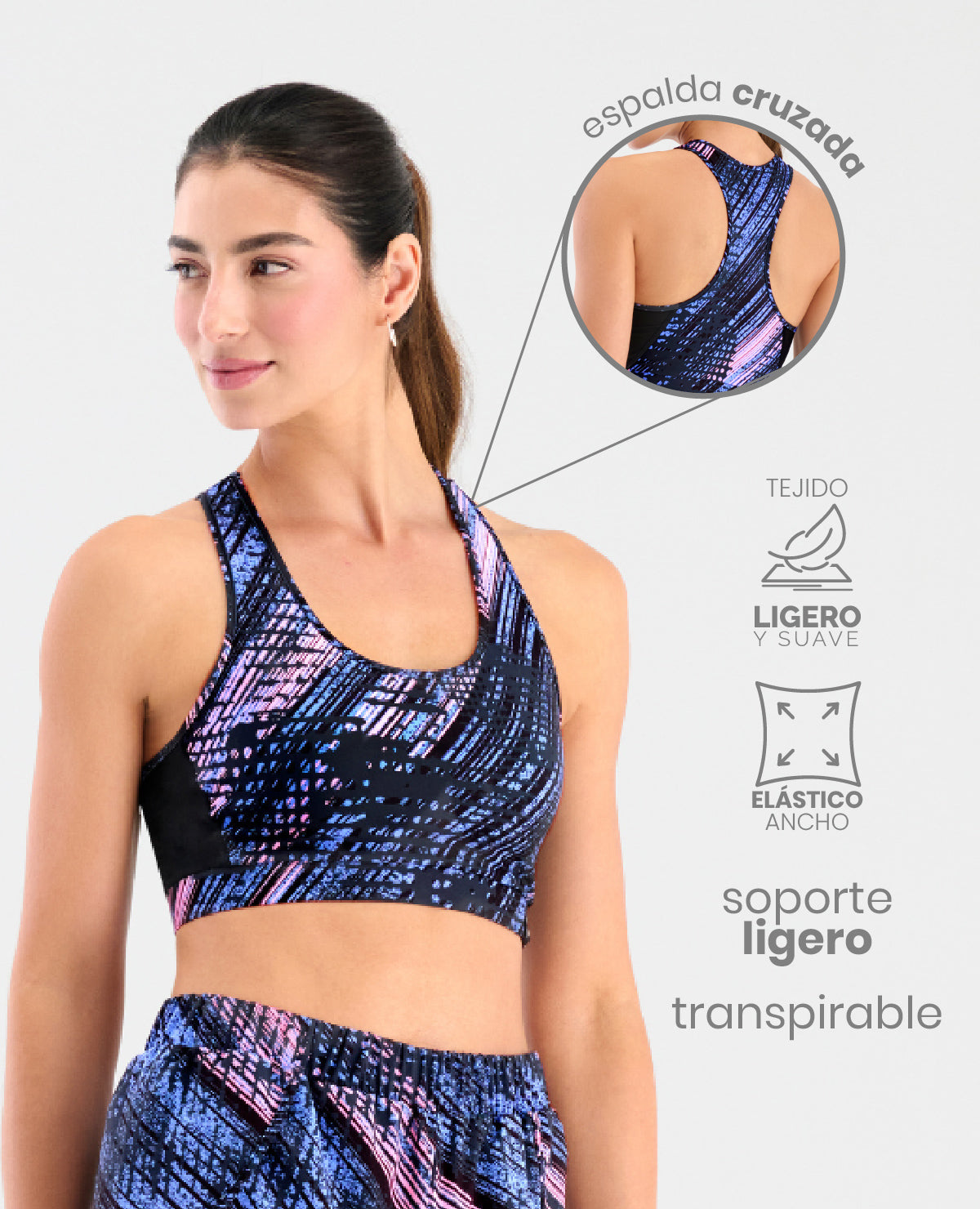 TOP DEPORTIVO | SOPORTE LIGERO | SILUETA AJUSTADA