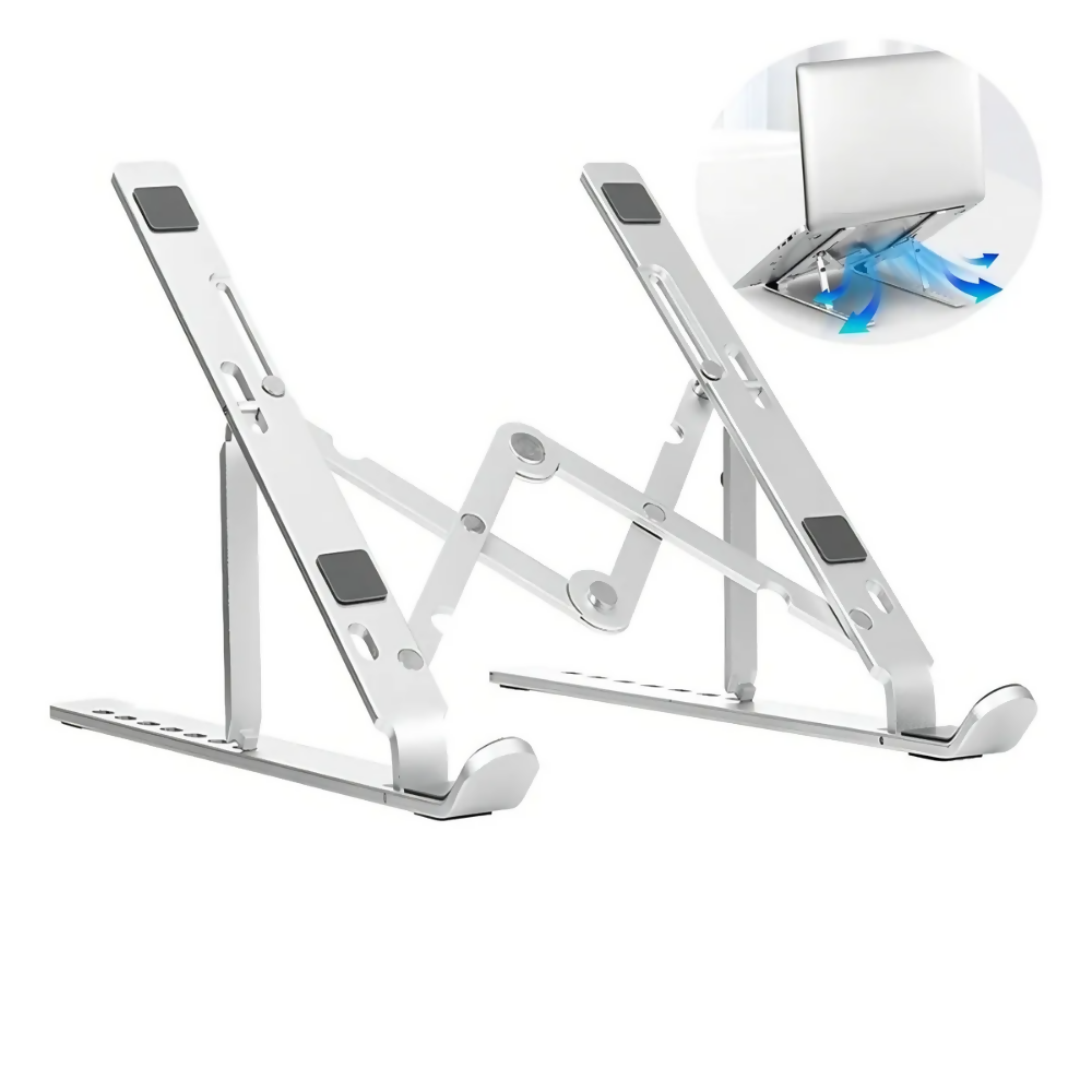 BASE SOPORTE AJUSTABLE LAPTOP STAND ALUMINIO PLEGABLE 8 POSICIONES