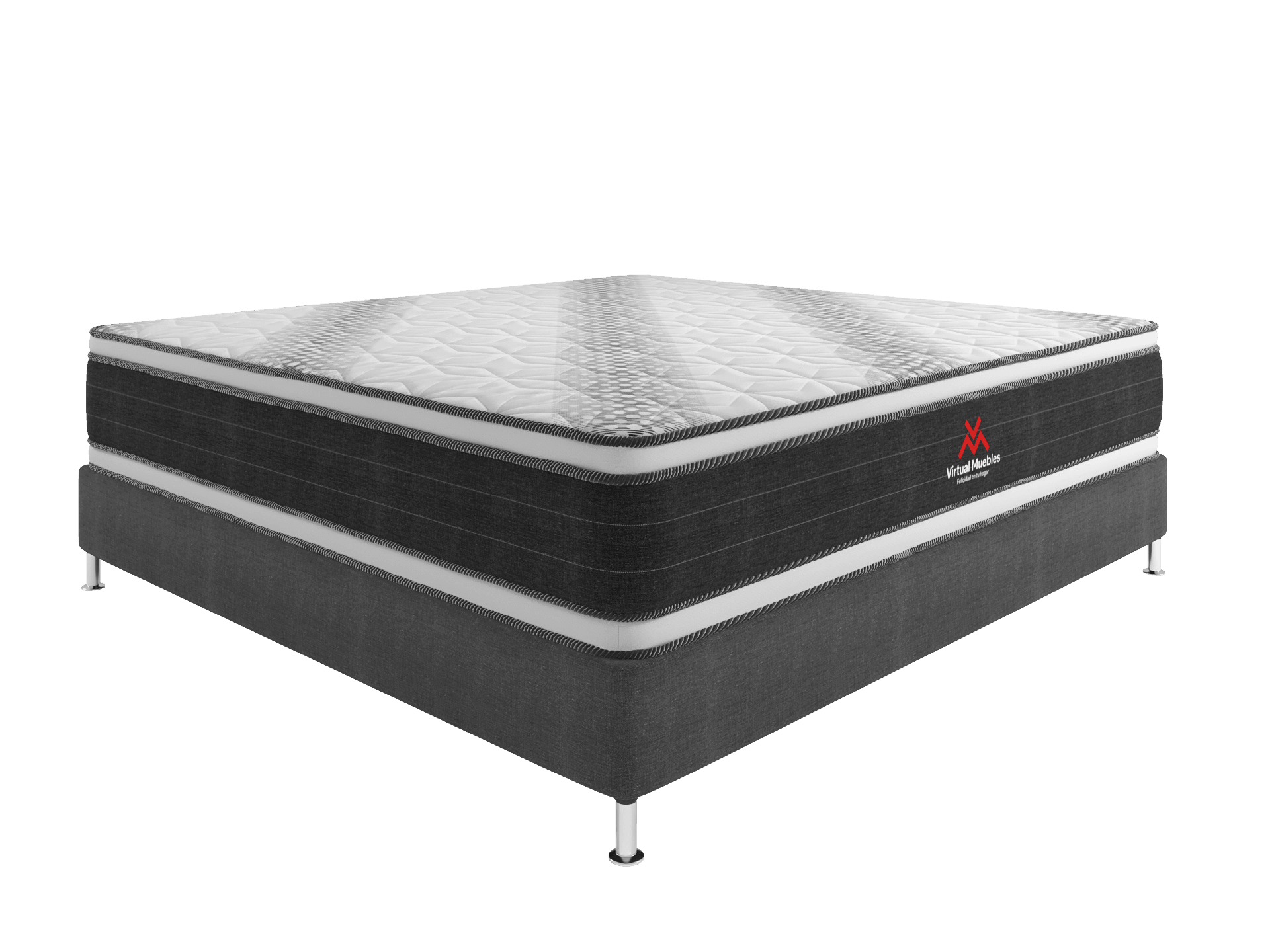 COMBO PARA HABITACIÓN TROY, INCLUYE BASE CAMA PRESIDENCIAL, COLCHÓN  Y PROTECTOR